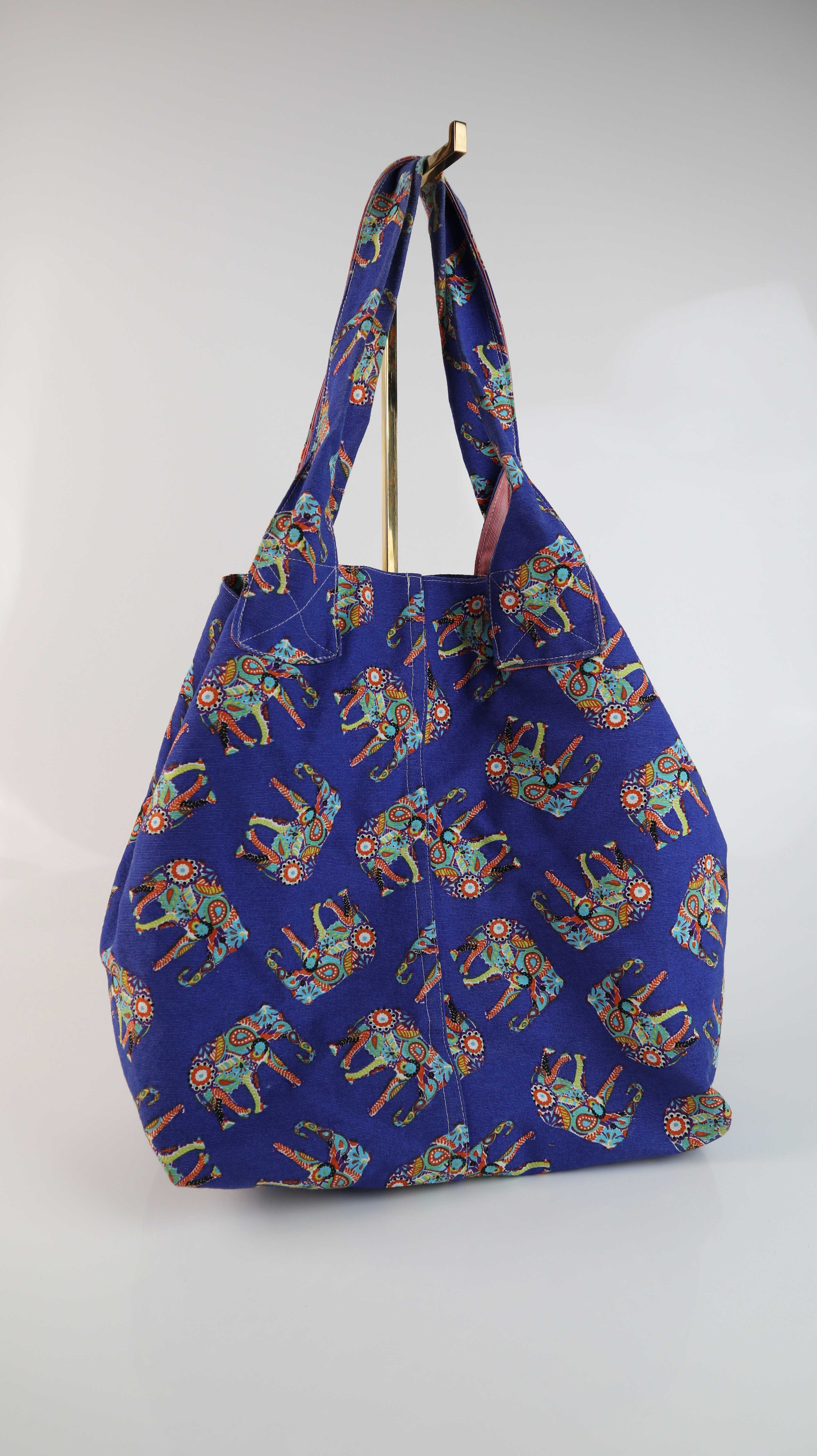 Tasche Blau Elefanten Stofftasche Beutel Beuteltasche genäht