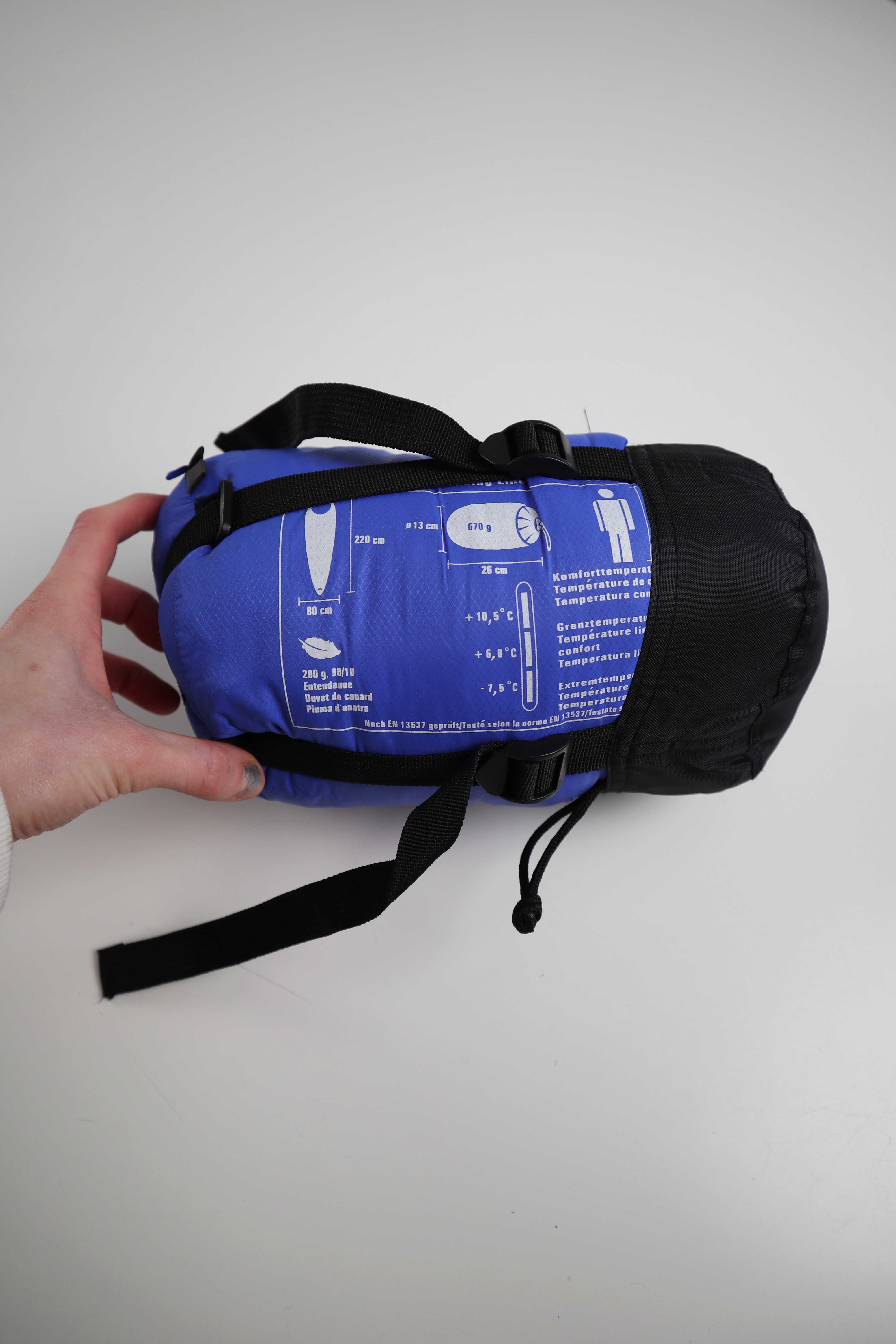 Trevolution Schlafsack Blau Schwarz Iceplume Kunstfaserschlafsack klein Reiseschlafsack
