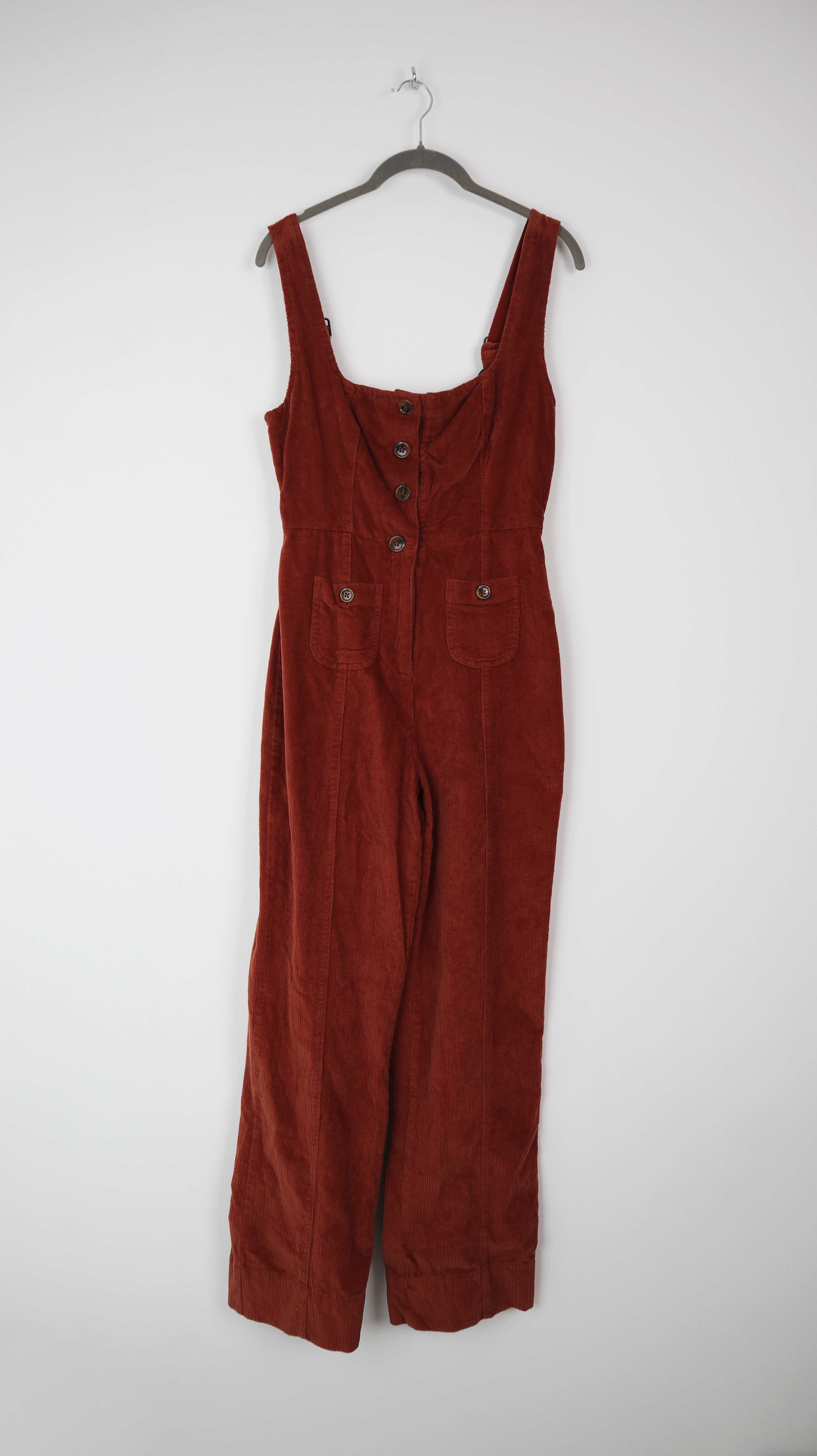 Urban Outfitters Latzhose rot Cord Cordhose 36 S Einteiler Anzug Kord Kordanzug