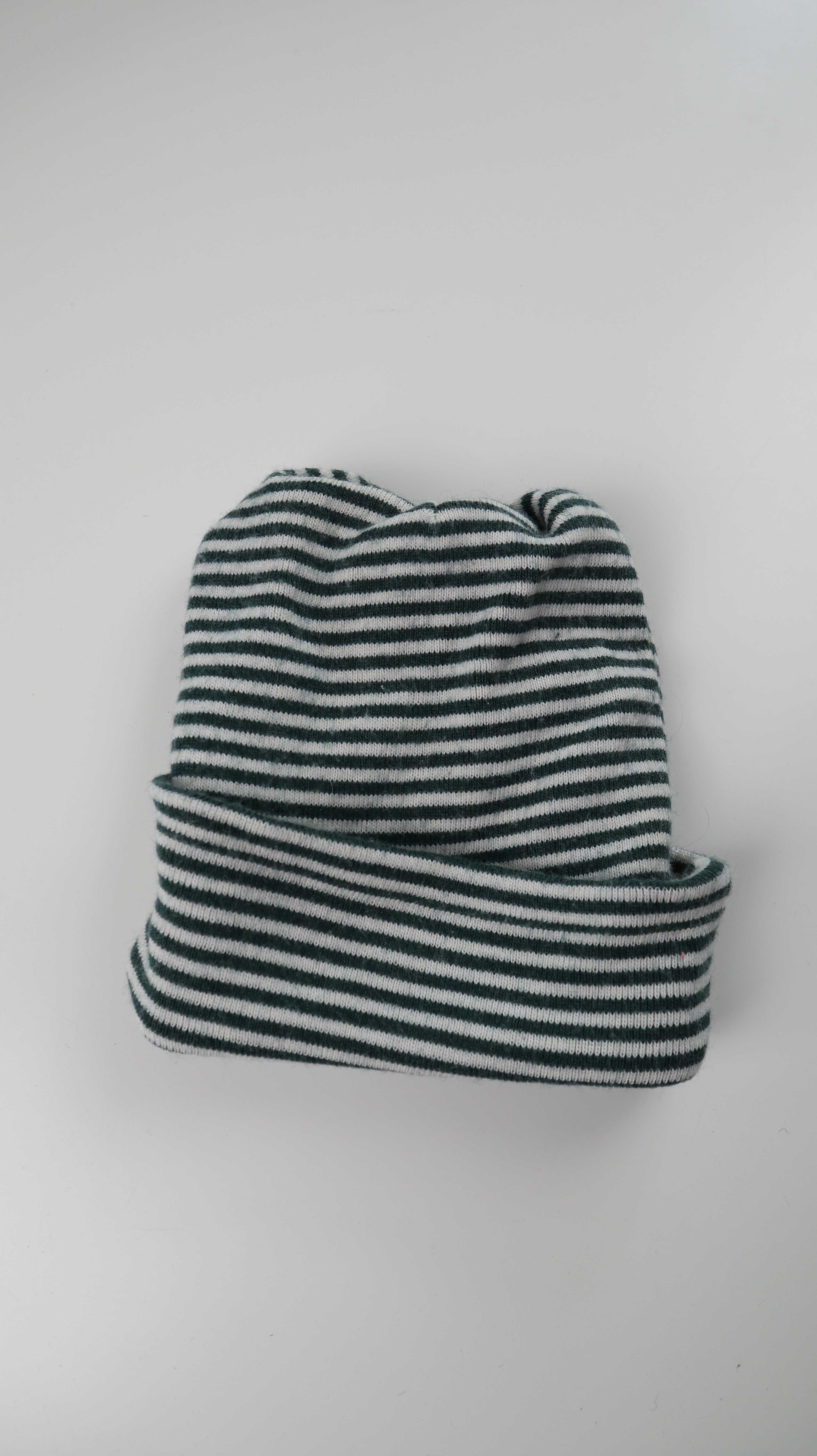 Cleptomanicx Mütze grün weiß gestreift Beanie Streifenmütze