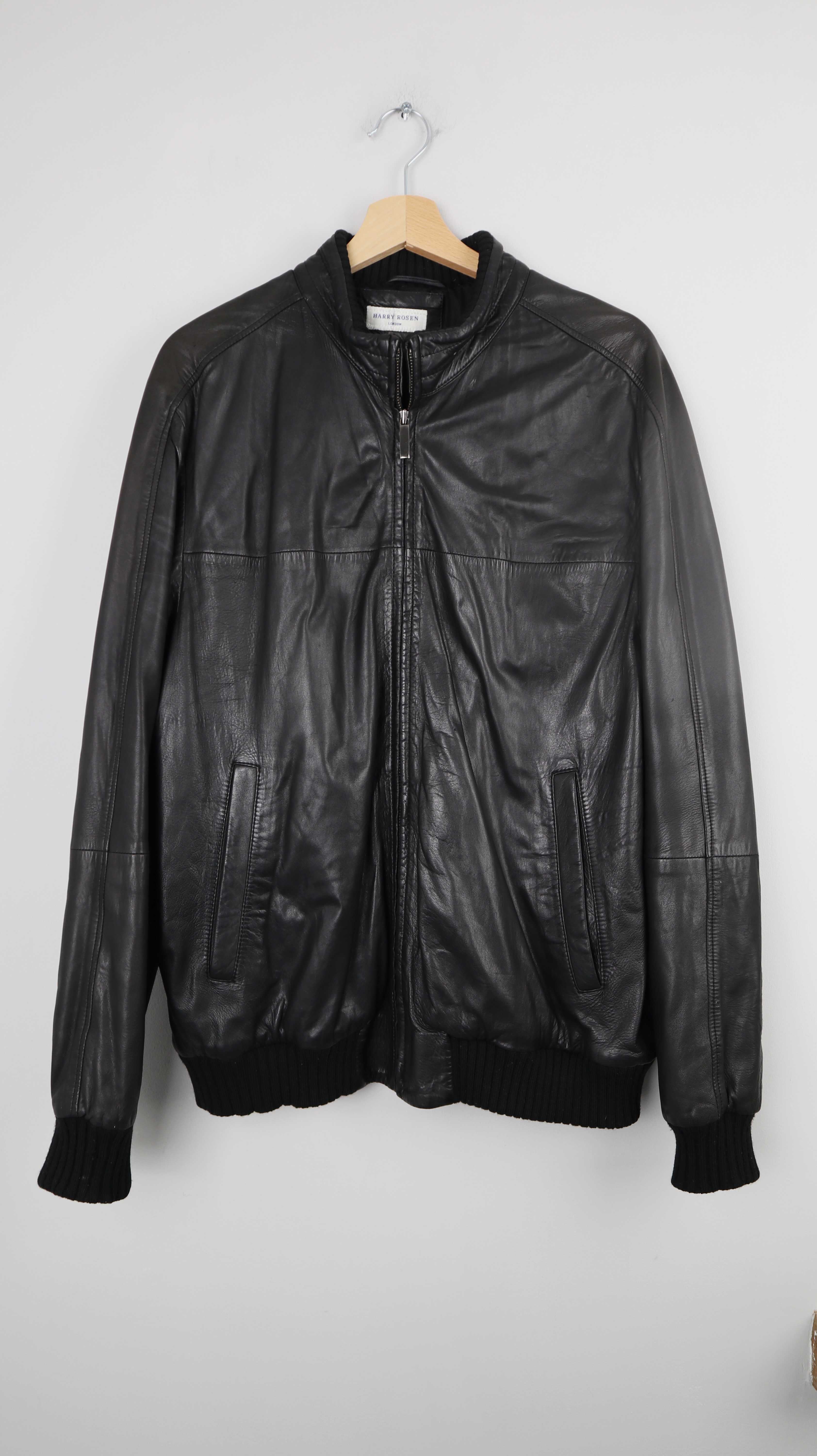 Ansons Harry Rosen Lederjacke Jacke schwarz Bikerjacke M basic