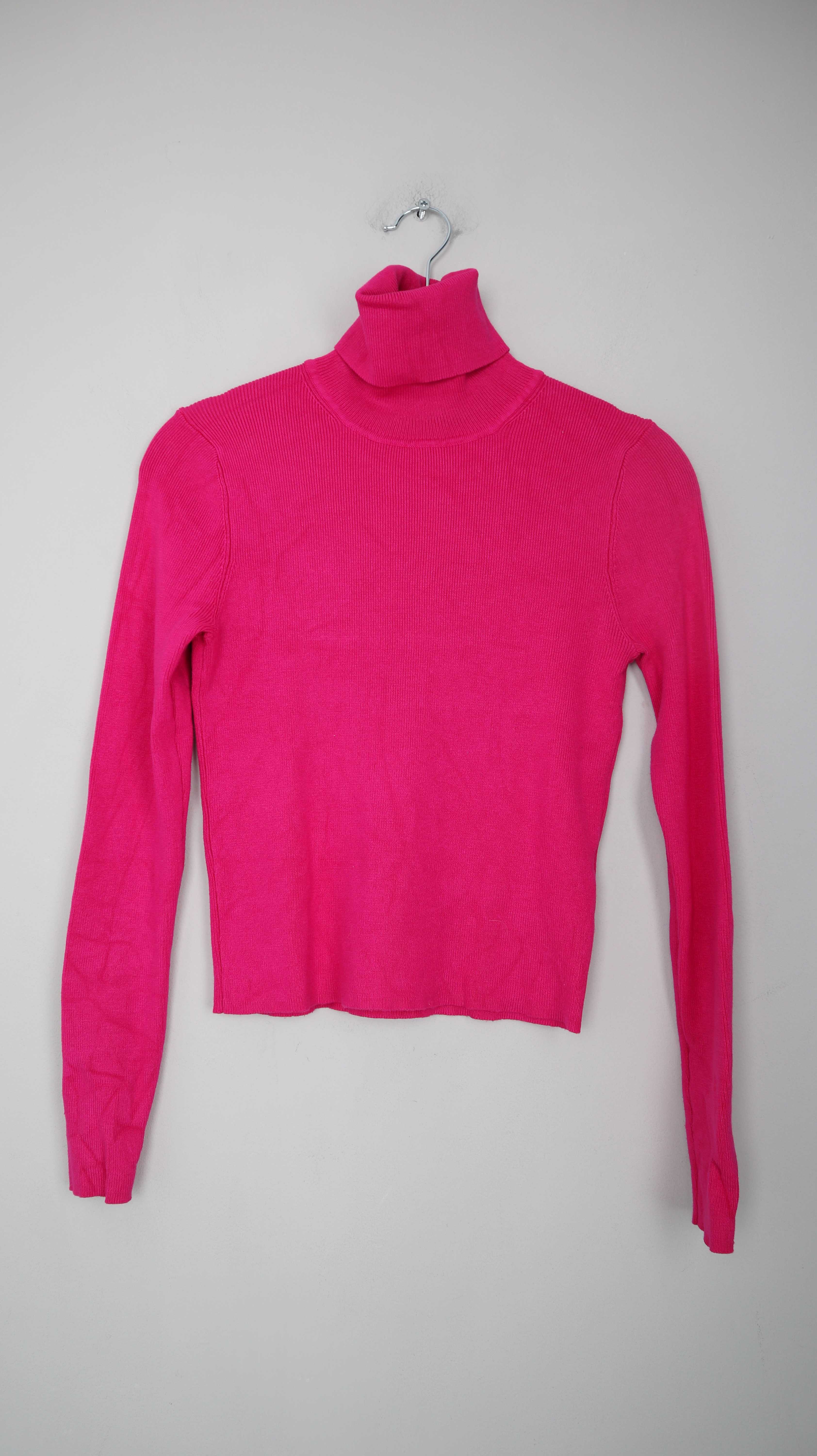 Zara Rolli Rollkragenpullover Pink 38 M slim Fuchsia Sweater Pullover