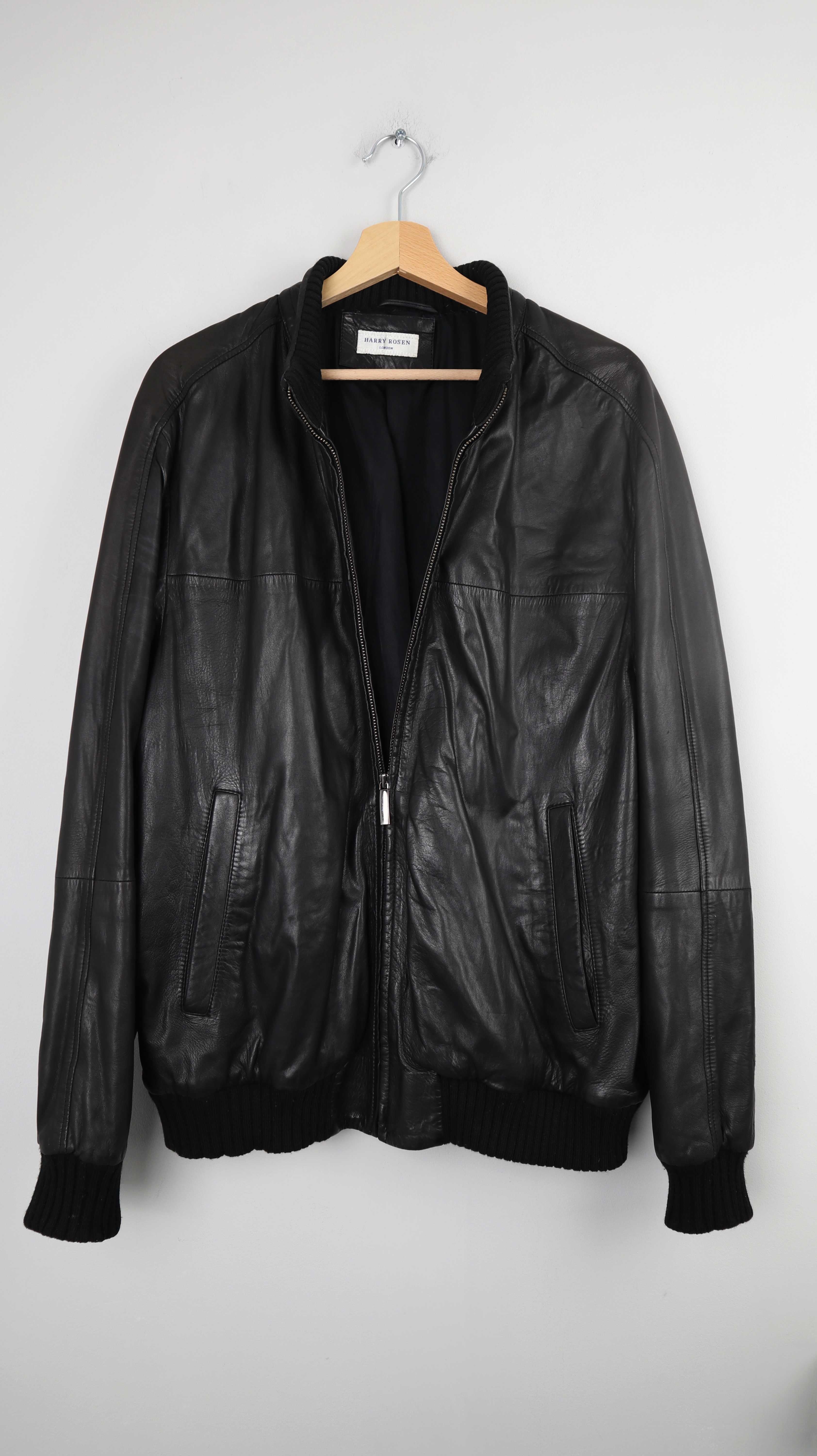 Ansons Harry Rosen Lederjacke Jacke schwarz Bikerjacke M basic