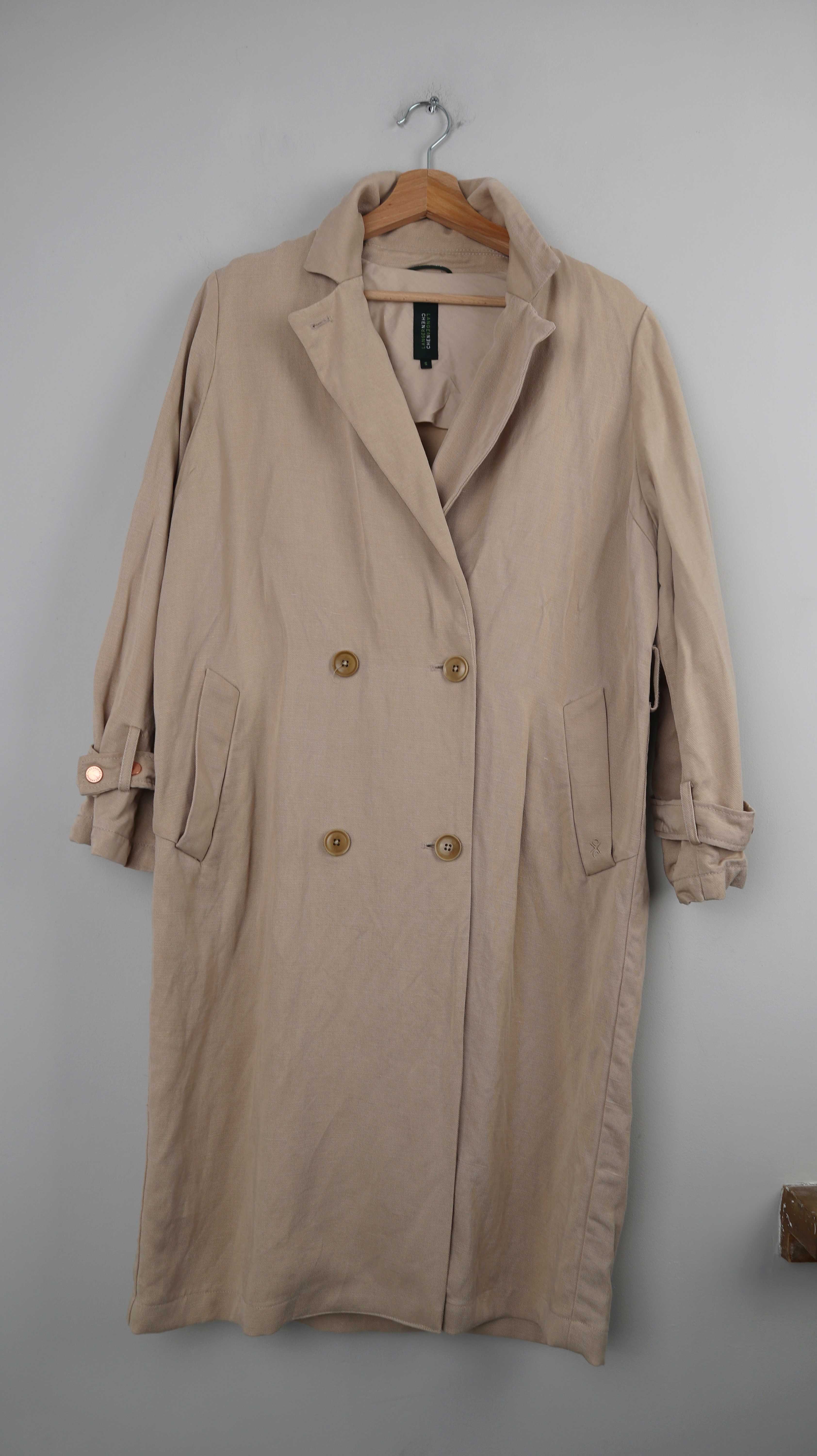 ChenLanger Trenchcoat 36 S Beige Mantel Jacke Creme Fairtrade