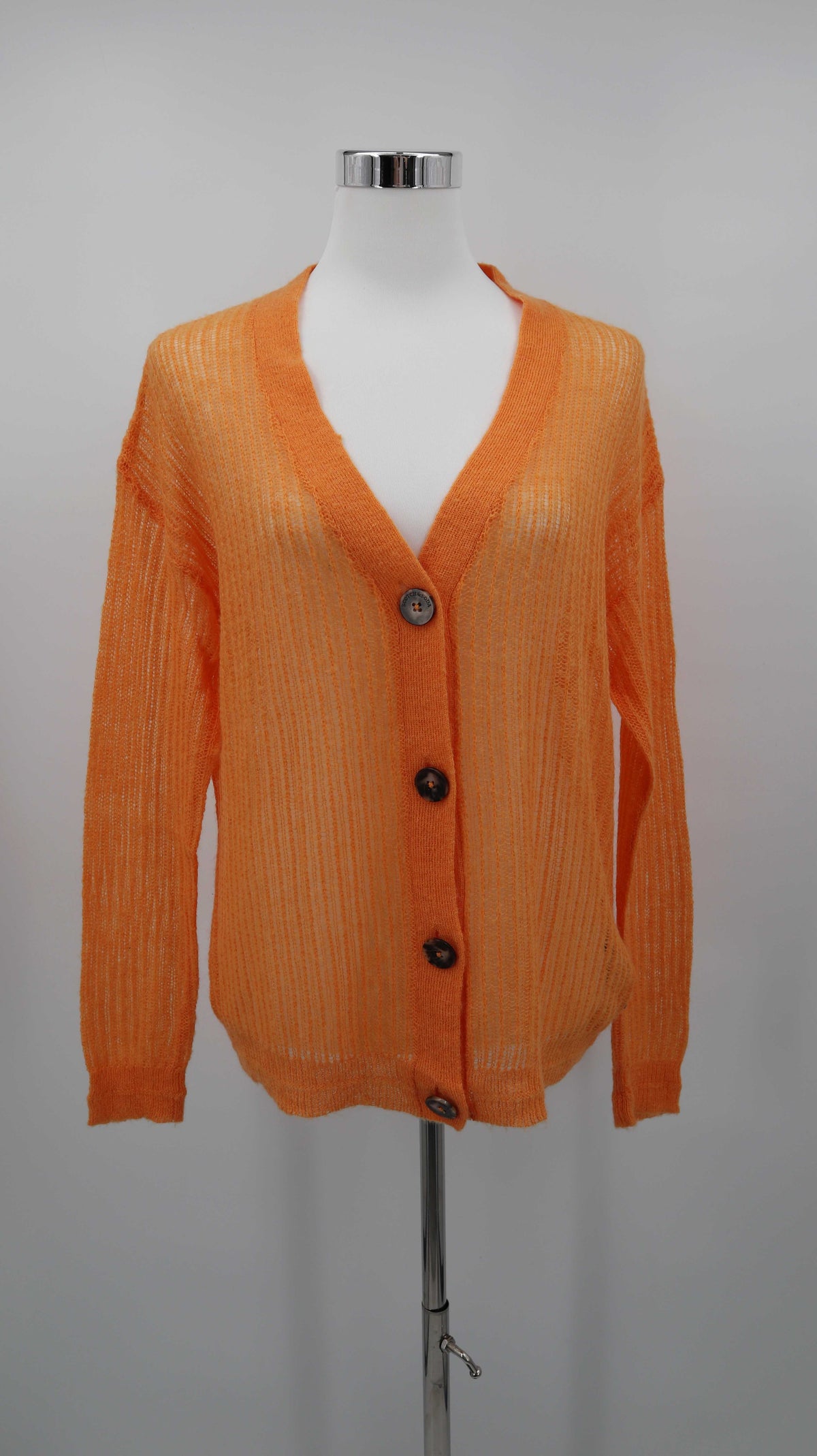 Scotch & Soda Cardigan Orange 38 M Wolle Mohair Strickjacke geknöpft