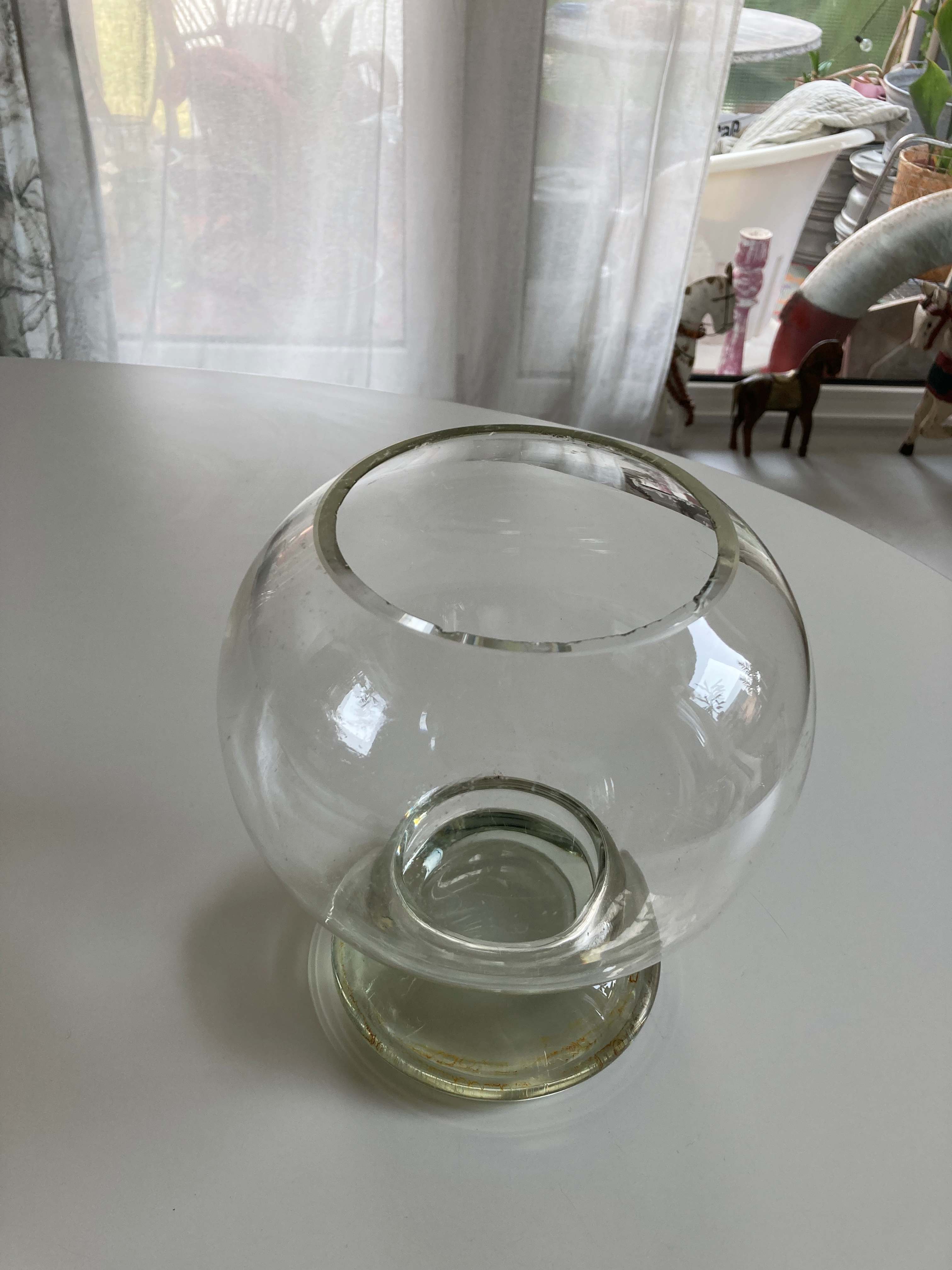 Vase Glasvase Kugel rund Blumenvase transparent