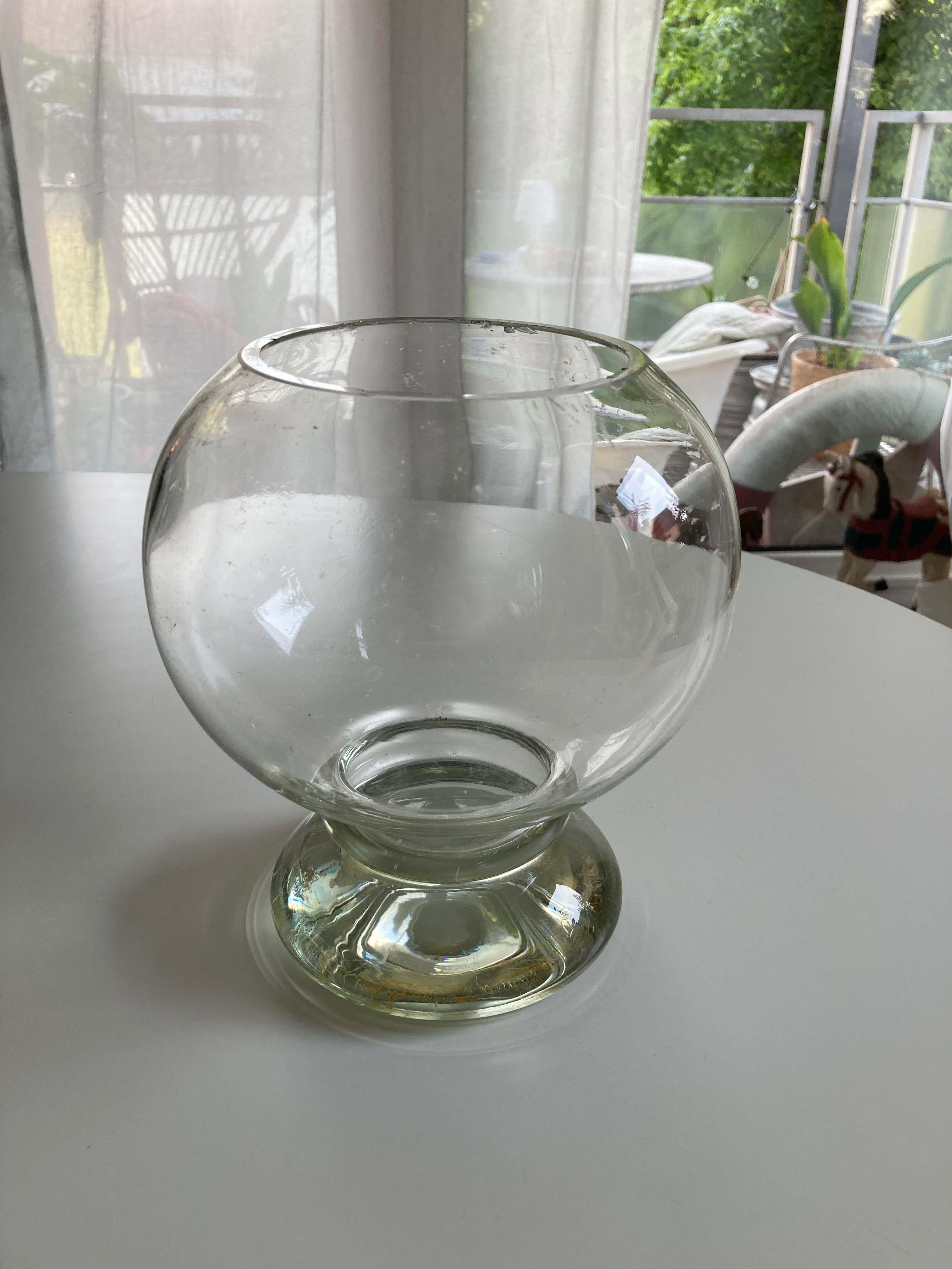 Vase Glasvase Kugel rund Blumenvase transparent