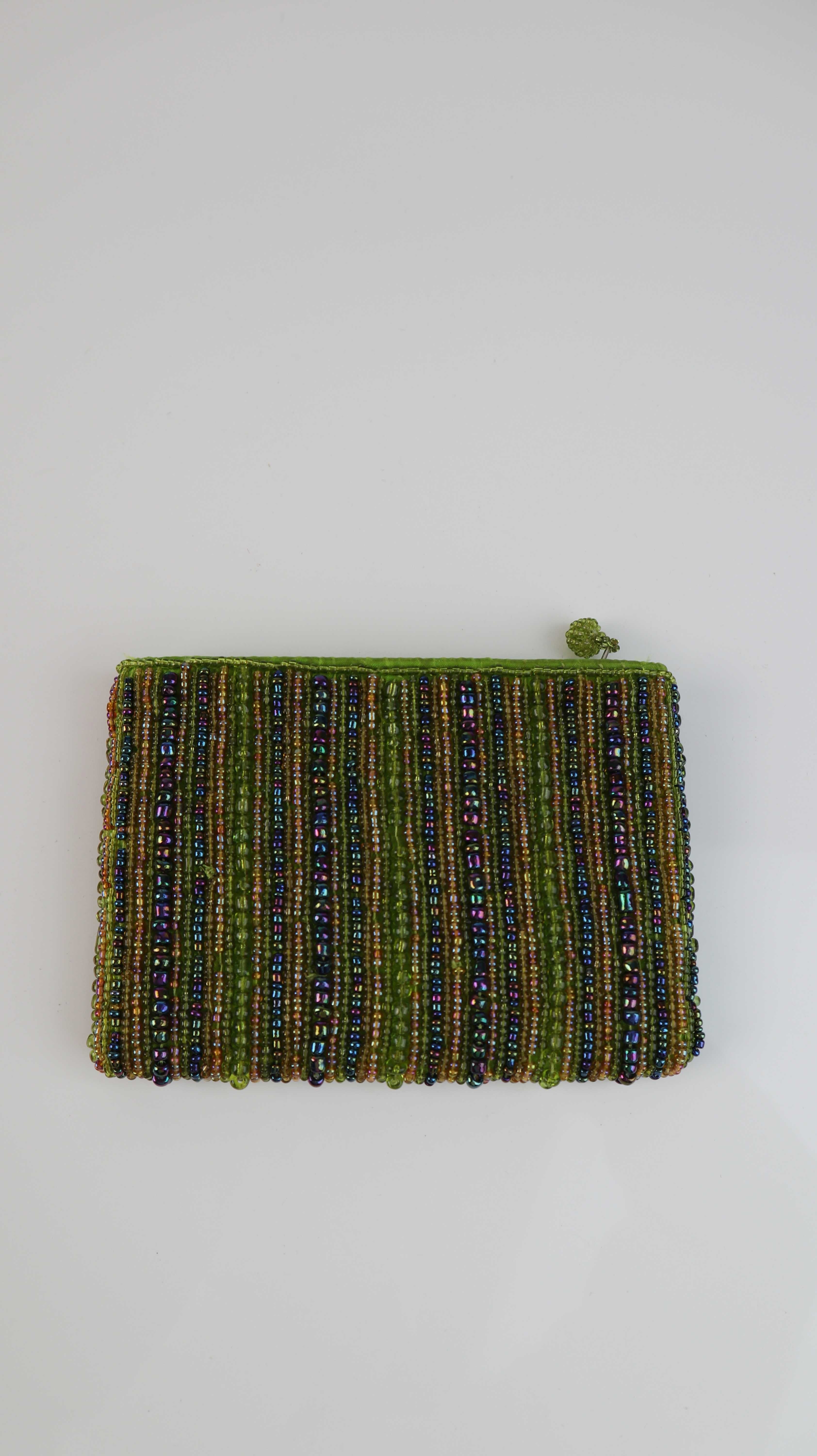 Etui Perlen Geldbörse bestickt Tasche Kosmetiktasche gestreift