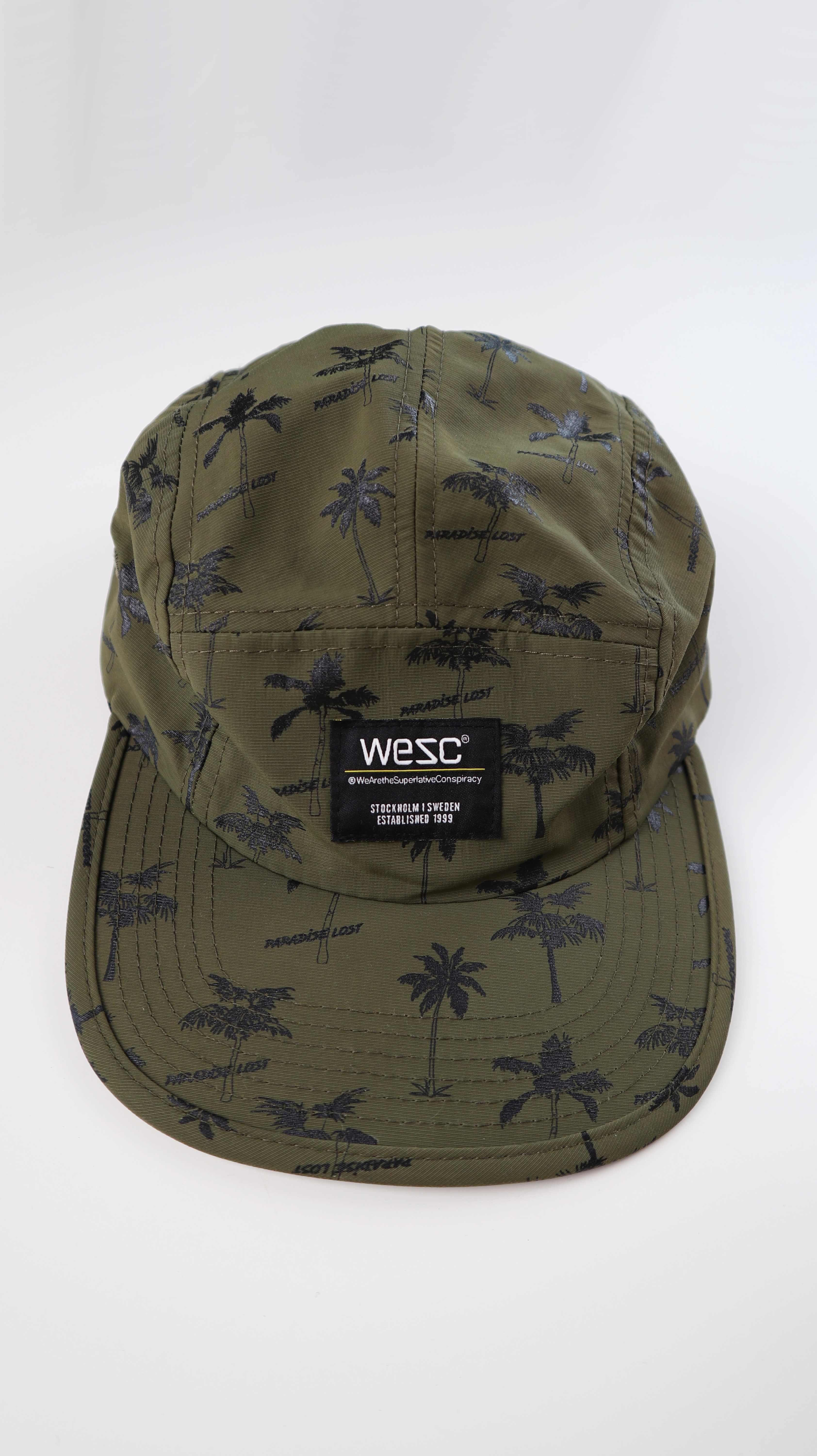 WESC Cap Käppi Kappe Schirmmütze grün Khaki Olivgrün Palmen