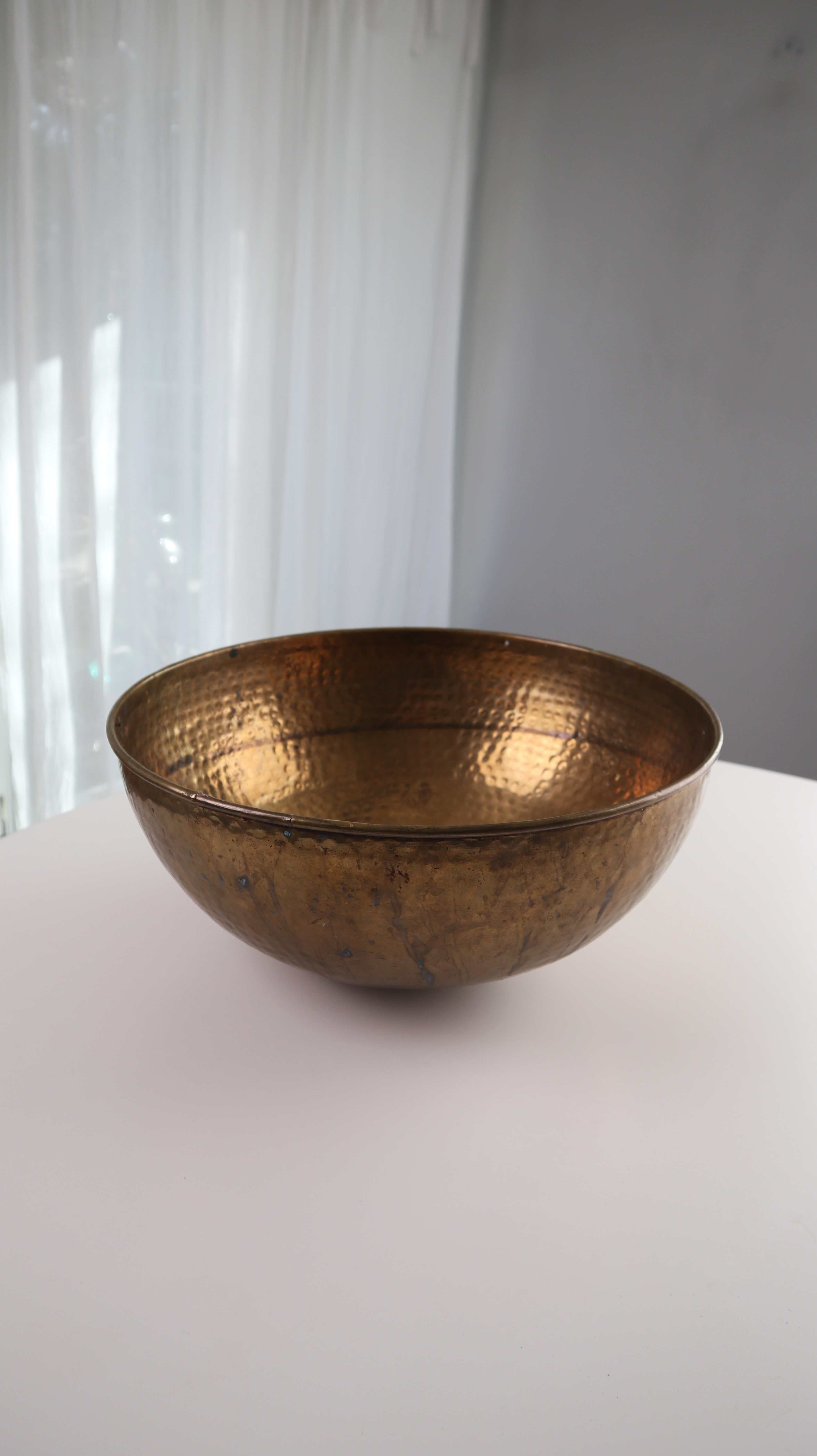 Schale Metallschale Gold gehämmert Dekorationsschale Halbkugel