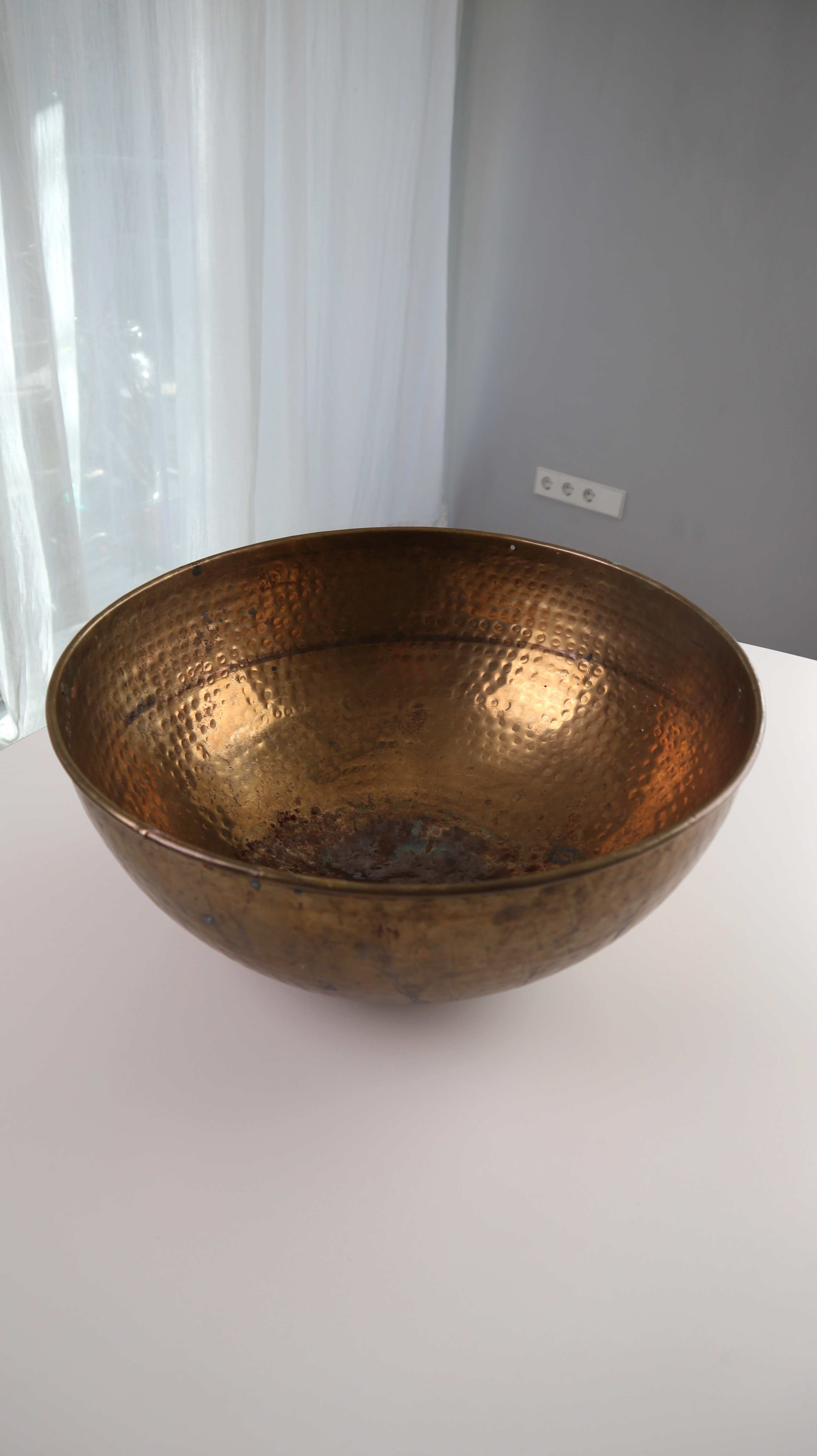 Schale Metallschale Gold gehämmert Dekorationsschale Halbkugel