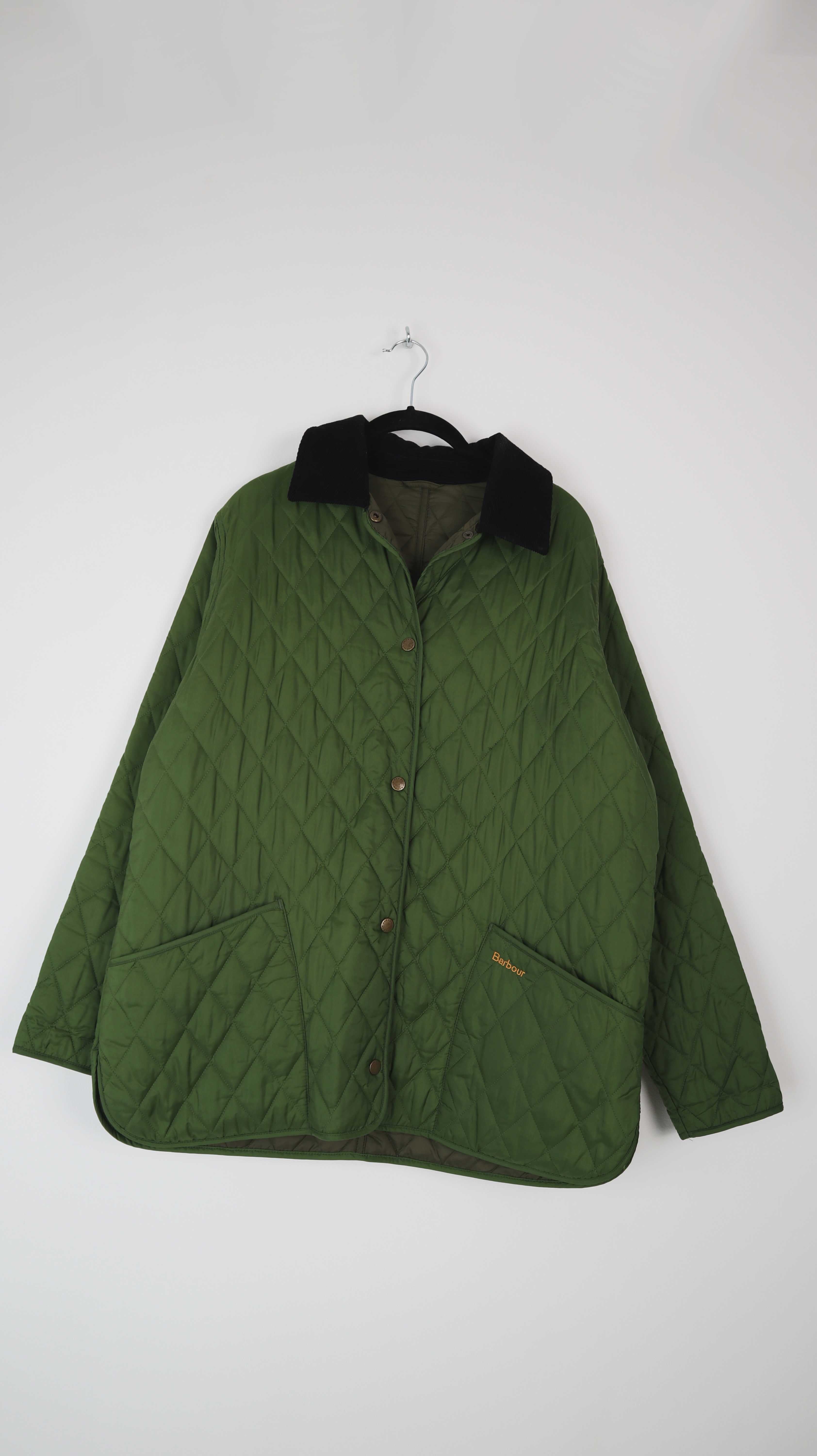 Barbour Steppjacke grün 42 XL gesteppt Jacke Nylon Übergangsjacke