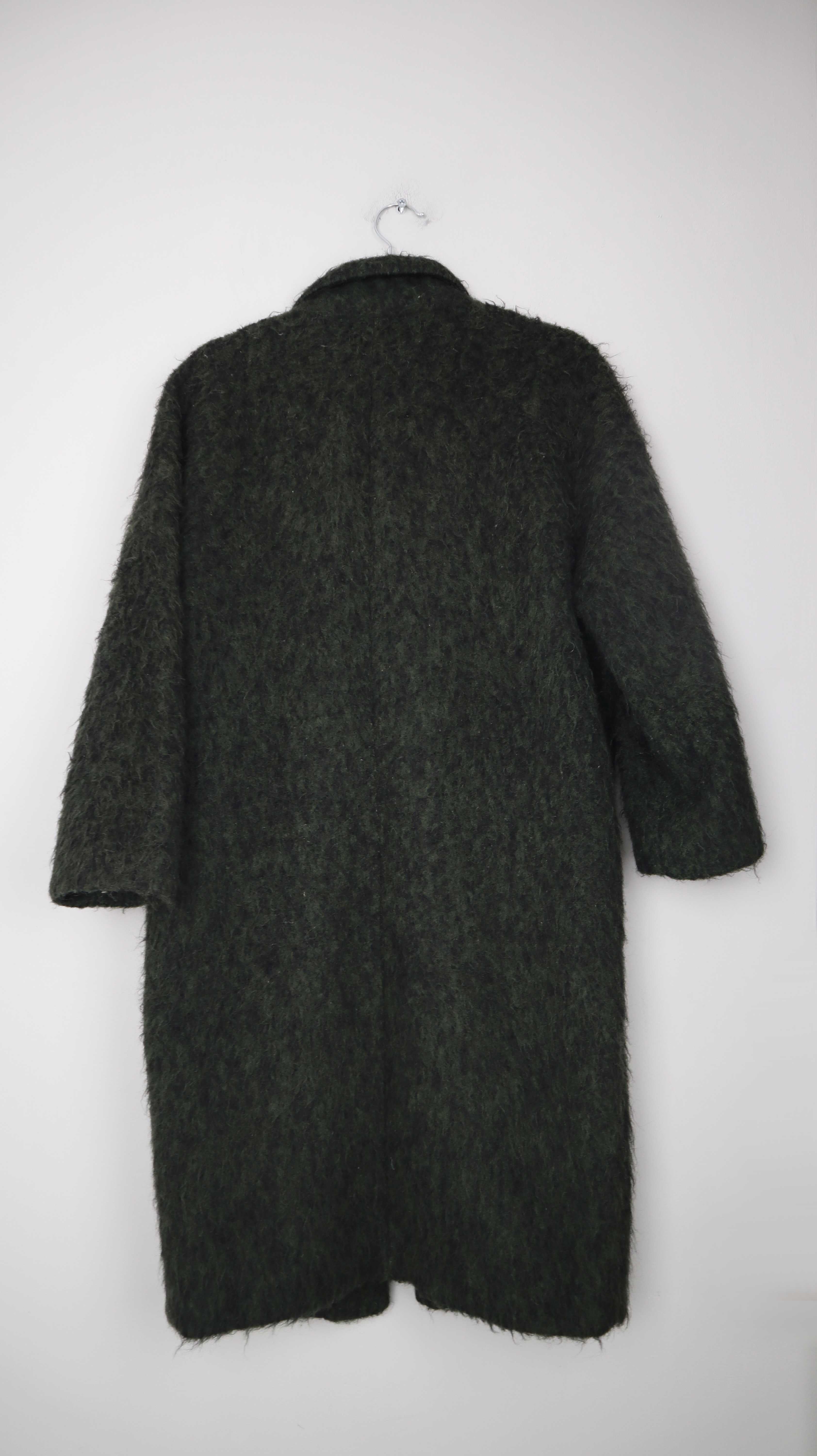 Mango Mantel Grün Wool Blend Wollmantel dunkelgrün XS