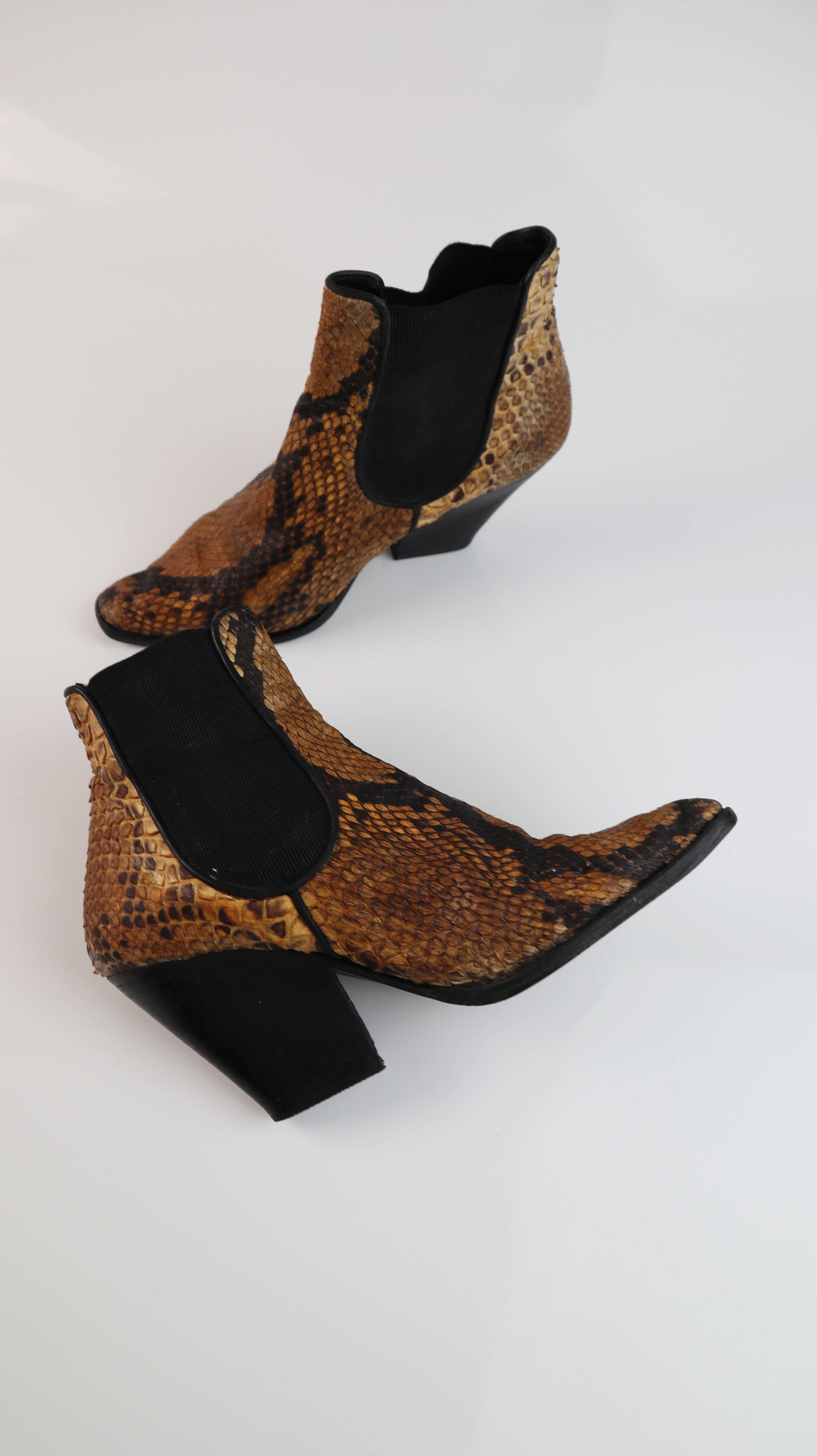 Stiefeletten Stiefel braun 38 Absatzschuhe Spitz true Vintage