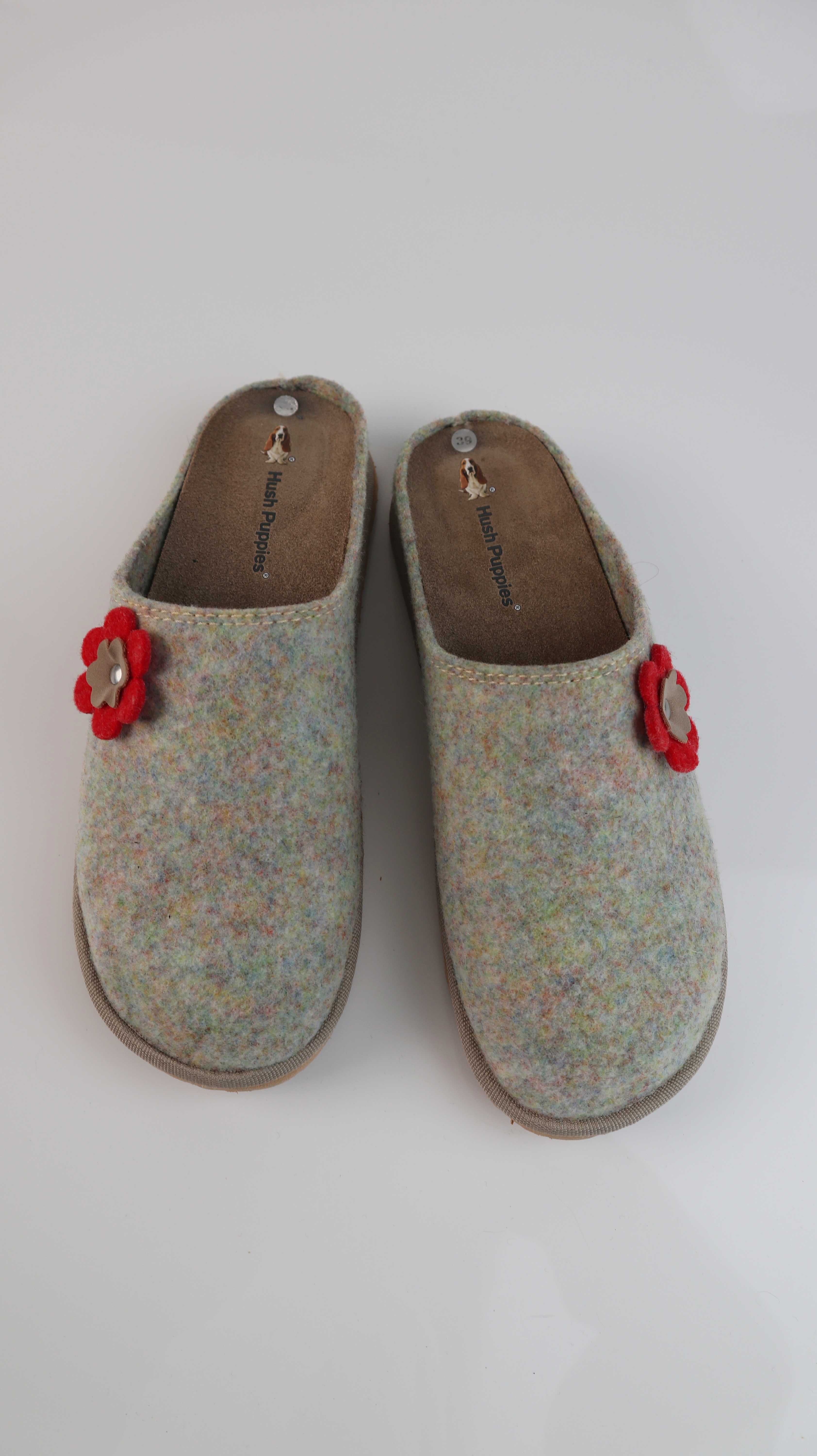 Hush Puppies Hausschuhe 39 Pantoffeln grün Wolle Wollpantoffeln