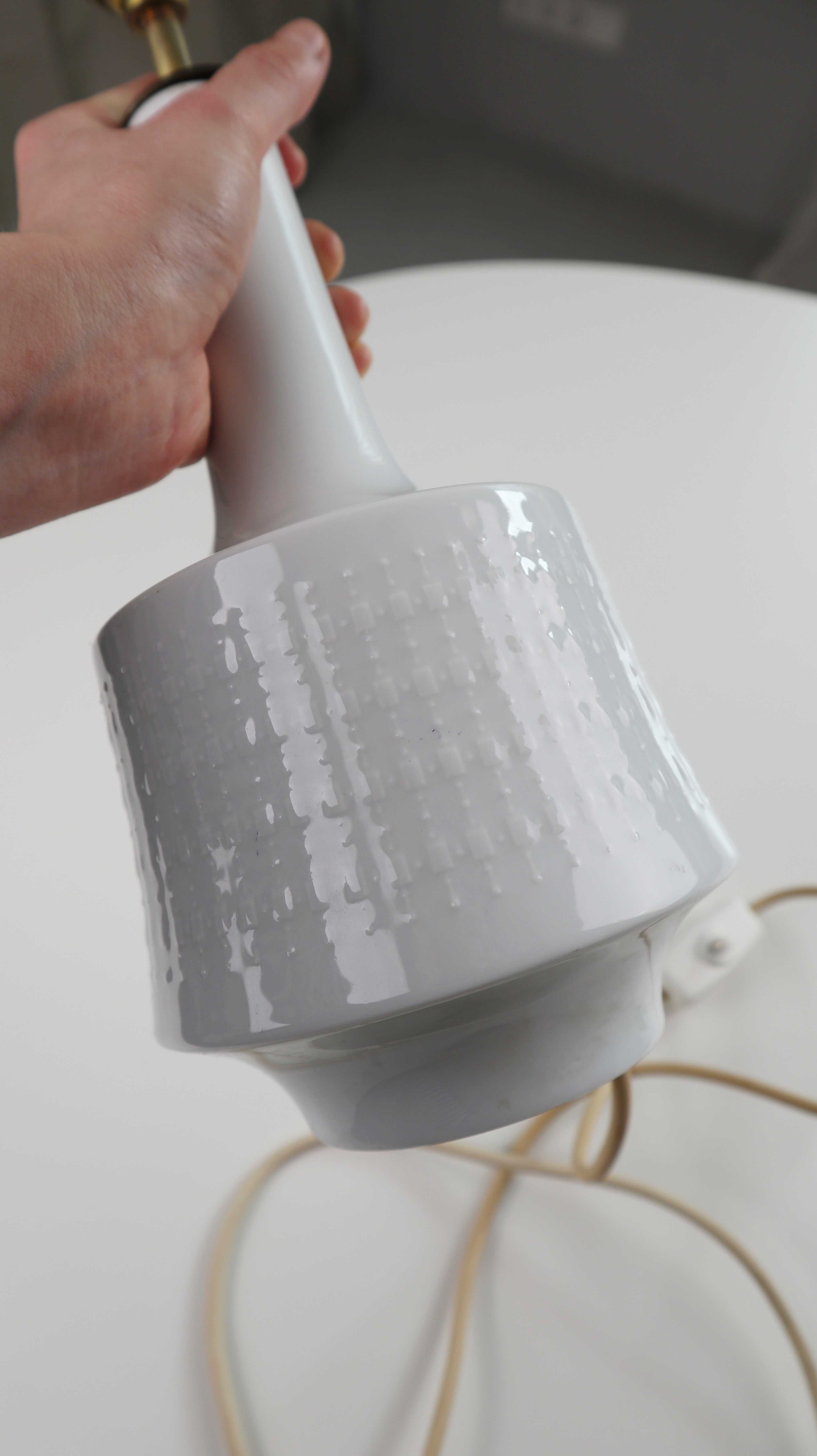 Hutschenreuther Lampe Tischlampe weiß Lampenfuß Porzellamlampenfuß