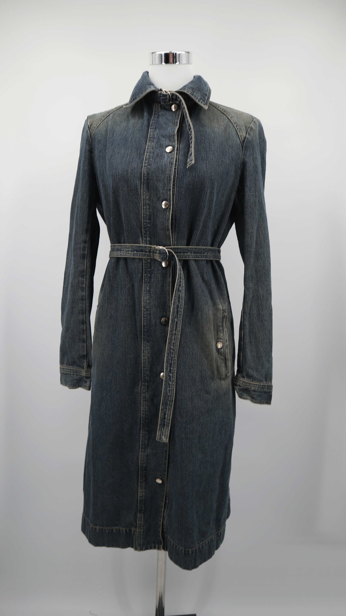 Patrizia Pepe Jeanskleid Kleid Denim blau 44 Trenchcoat Mantel 38 M