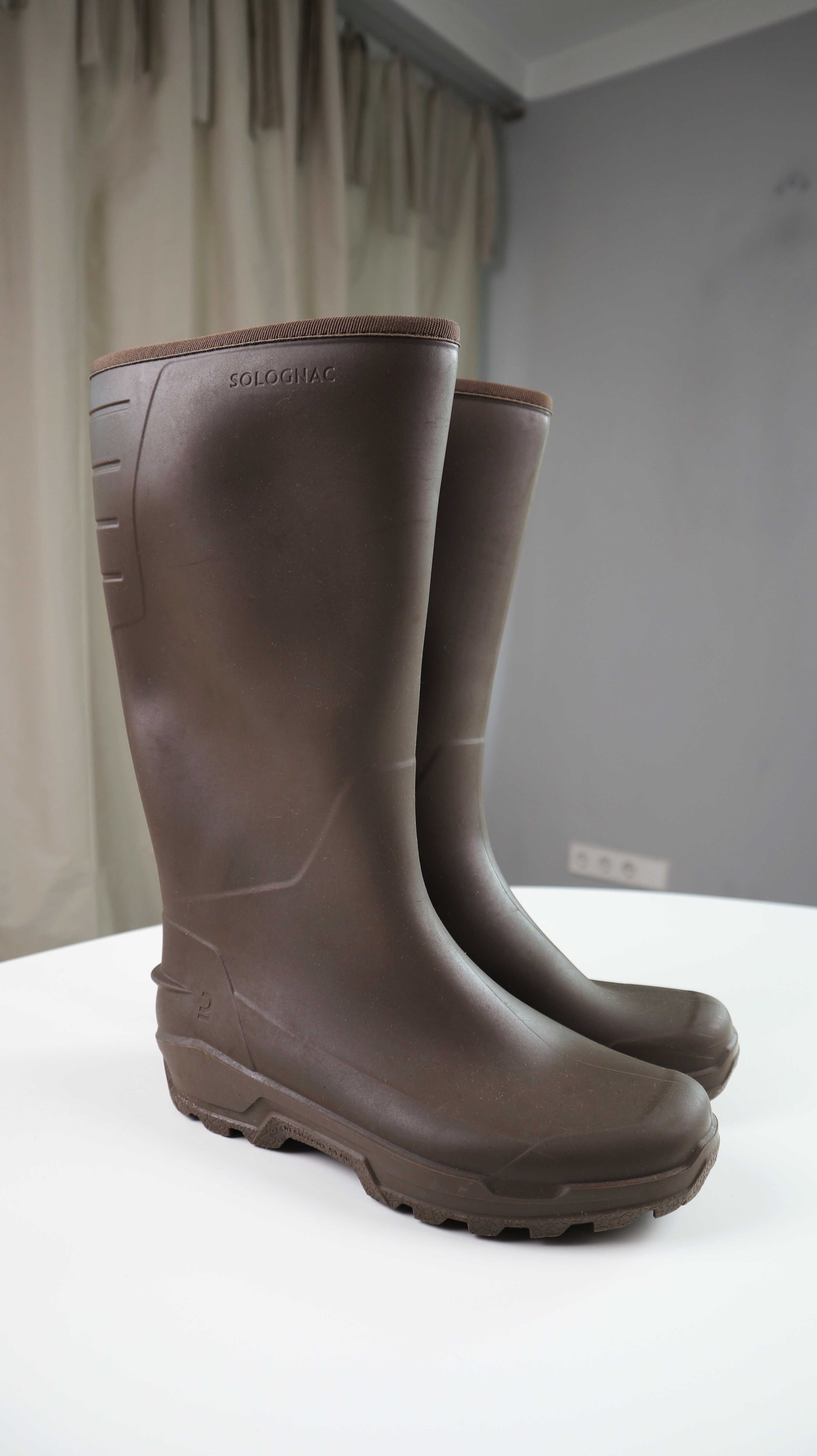 Solognac Gummistiefel 39 40 gefüttert grün khaki Dunkelgrün Stiefel