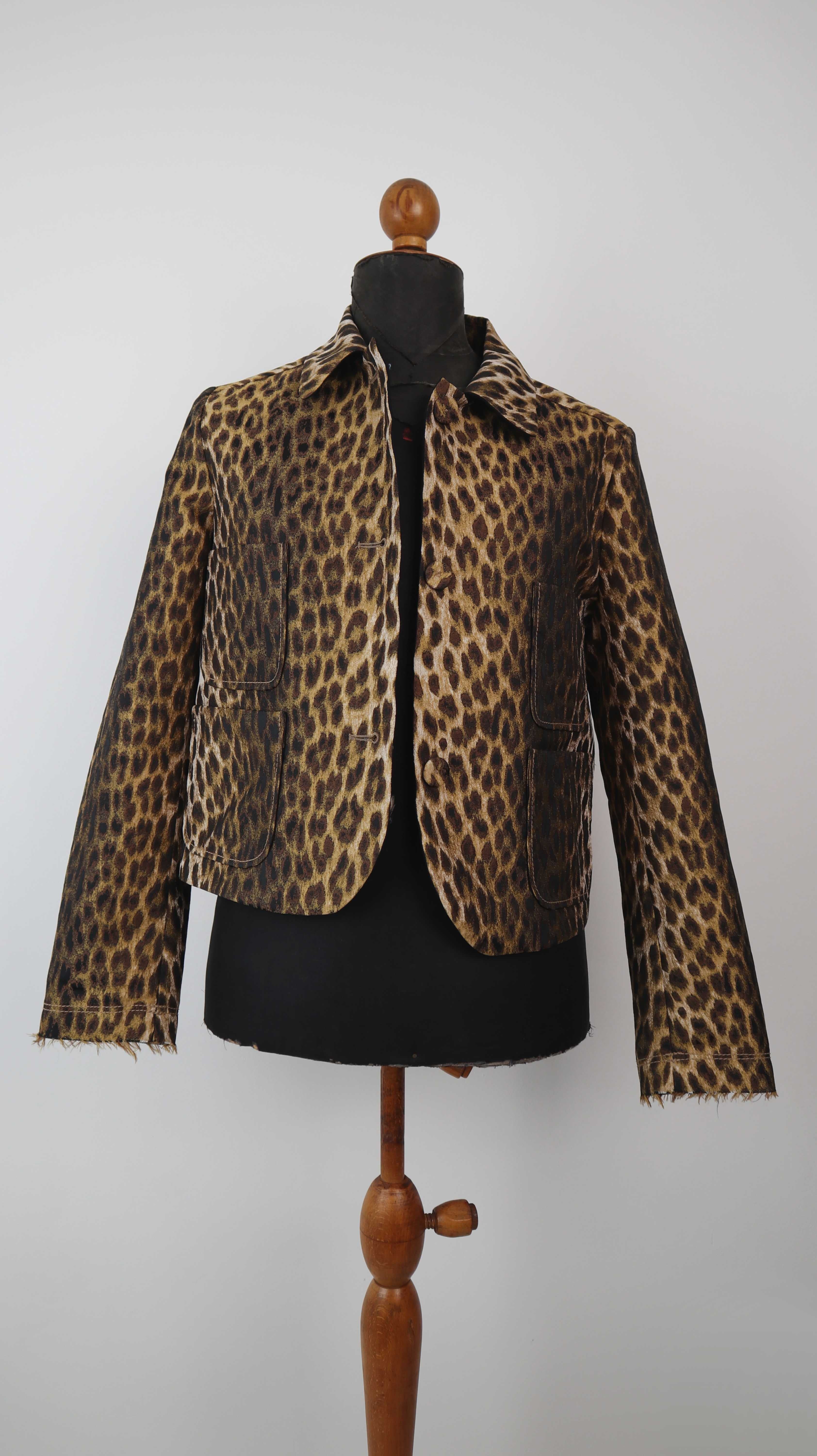 Odeeh Jacke Blazer braun beige 38 M Leo Animalprint Hazelnut Jacquard Jacket