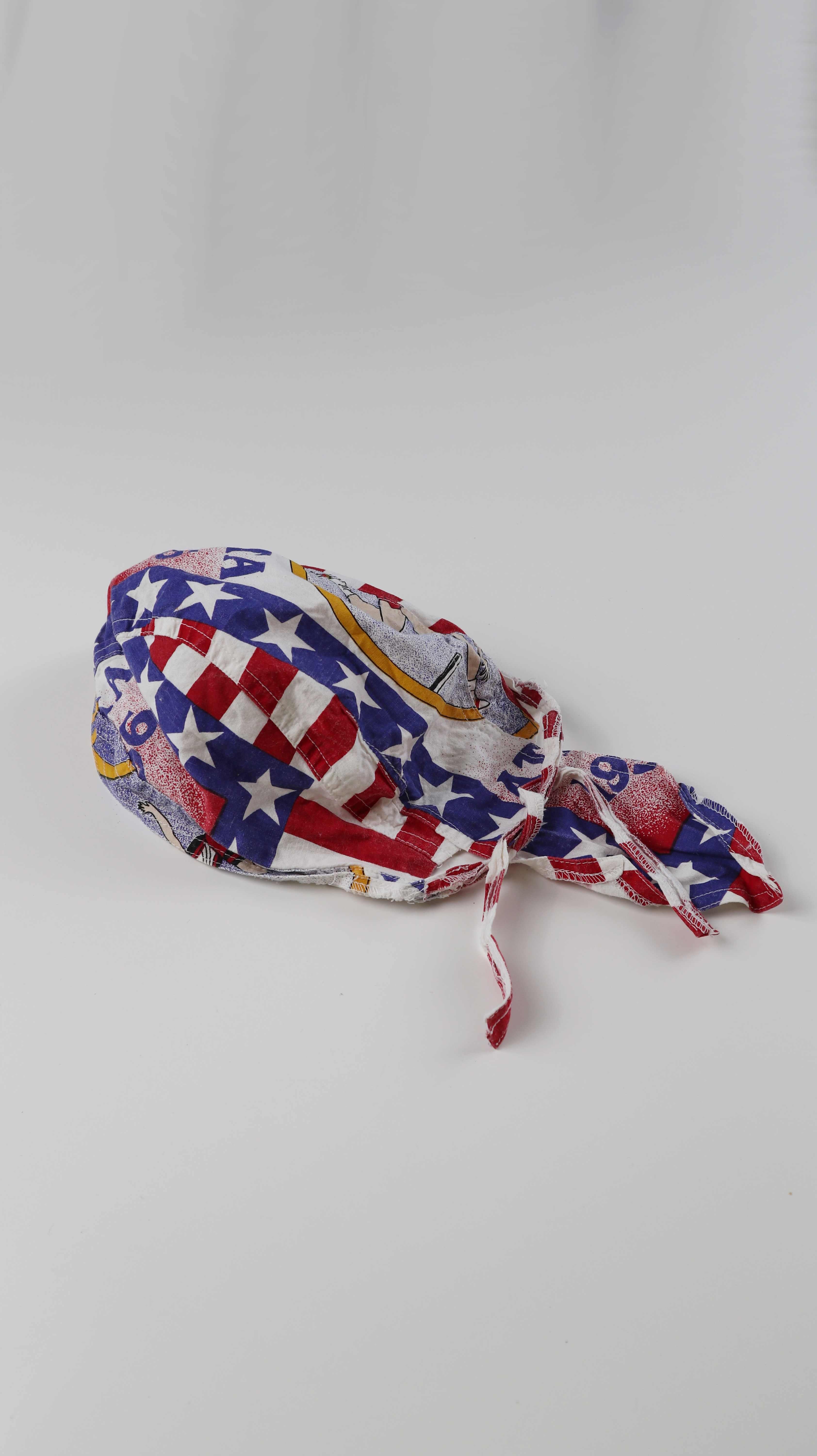 American Stripe Flag Bandana Baumwolle blau rot Kappe Mütze USA Flagge