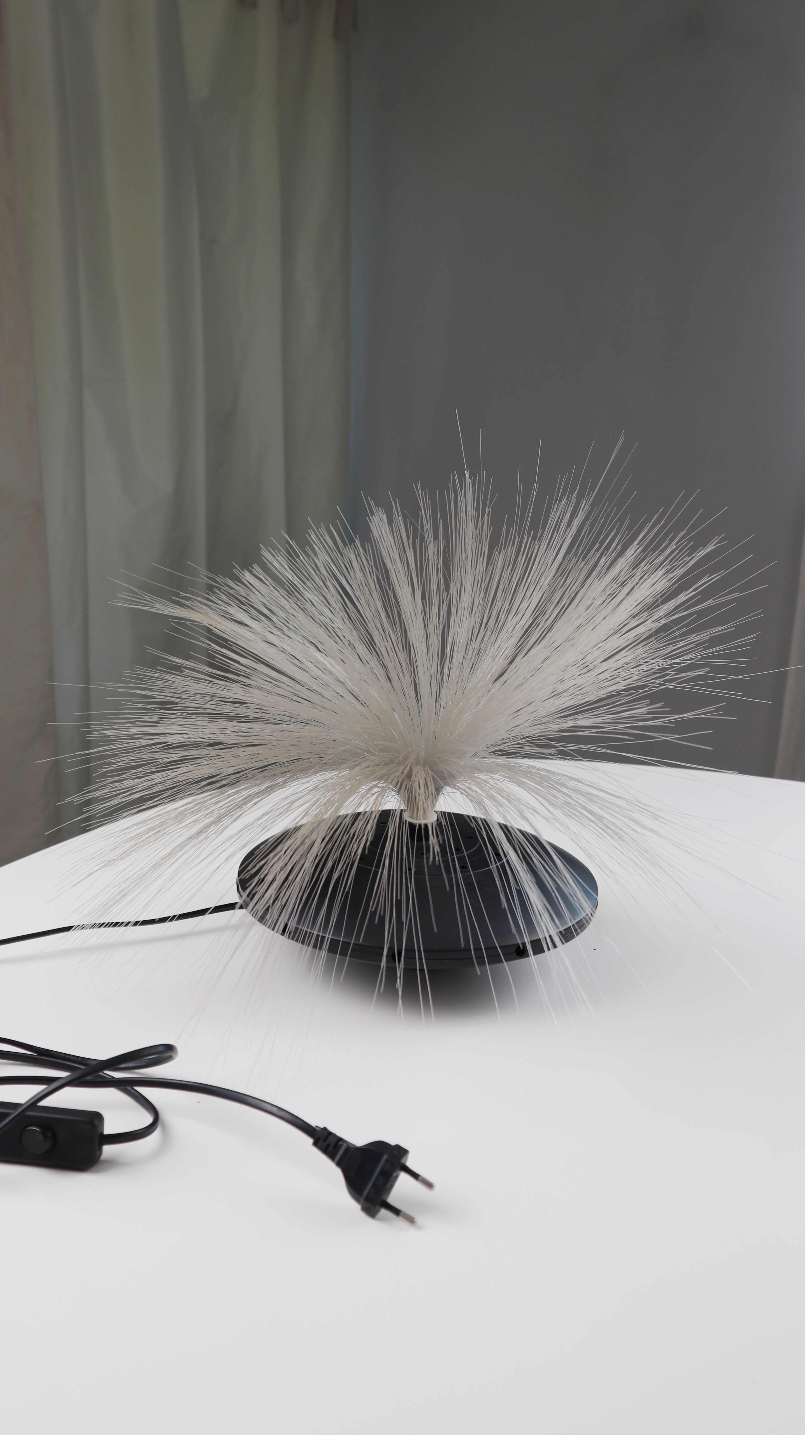 Glasfaserlampe Lampe Tischlampe Vintage Fransenlampe Ufo Ufolampe Led