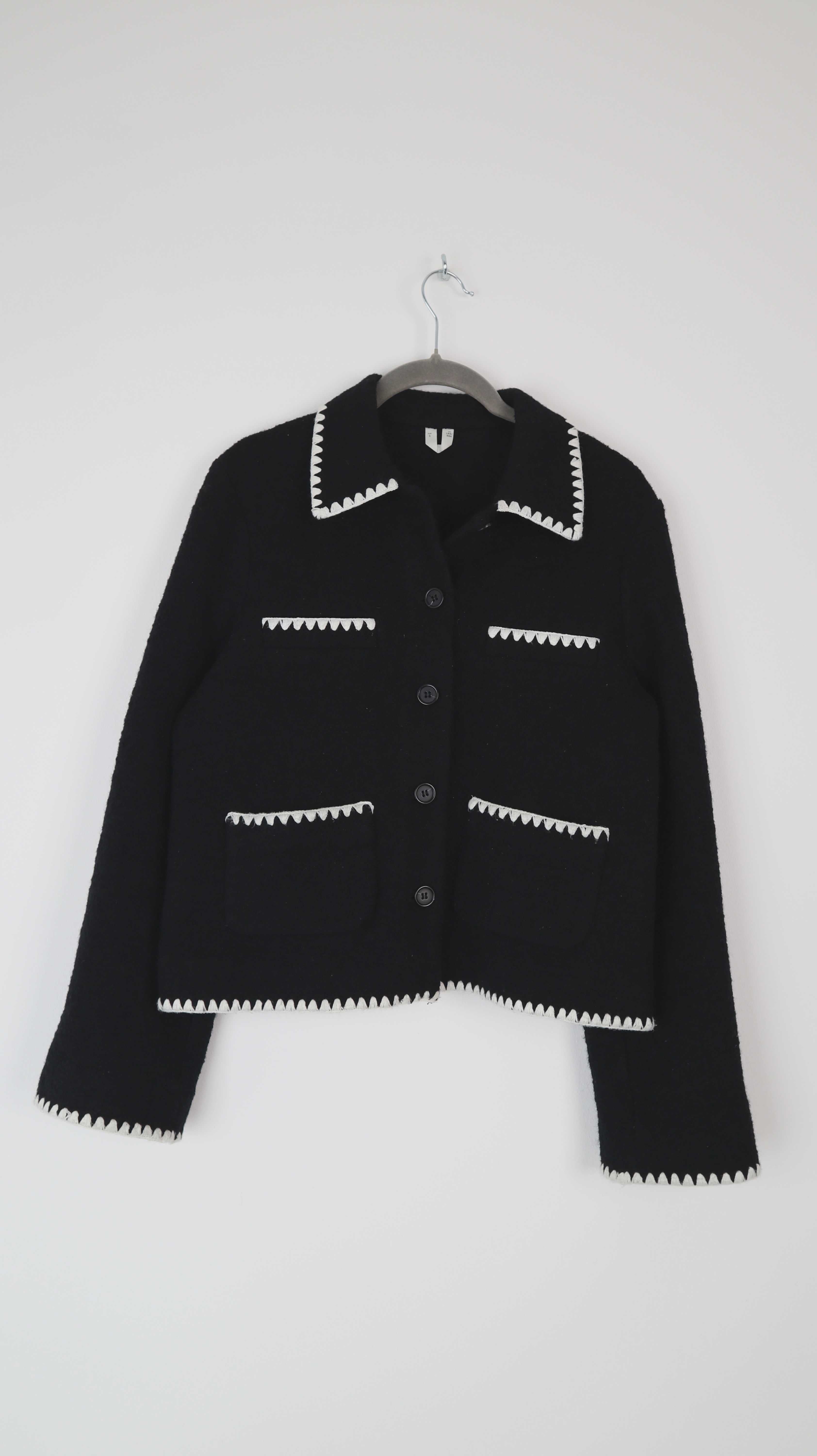 Arket Jacke Strickjacke Cardigan Wolle Wolljacke schwarz 36 S