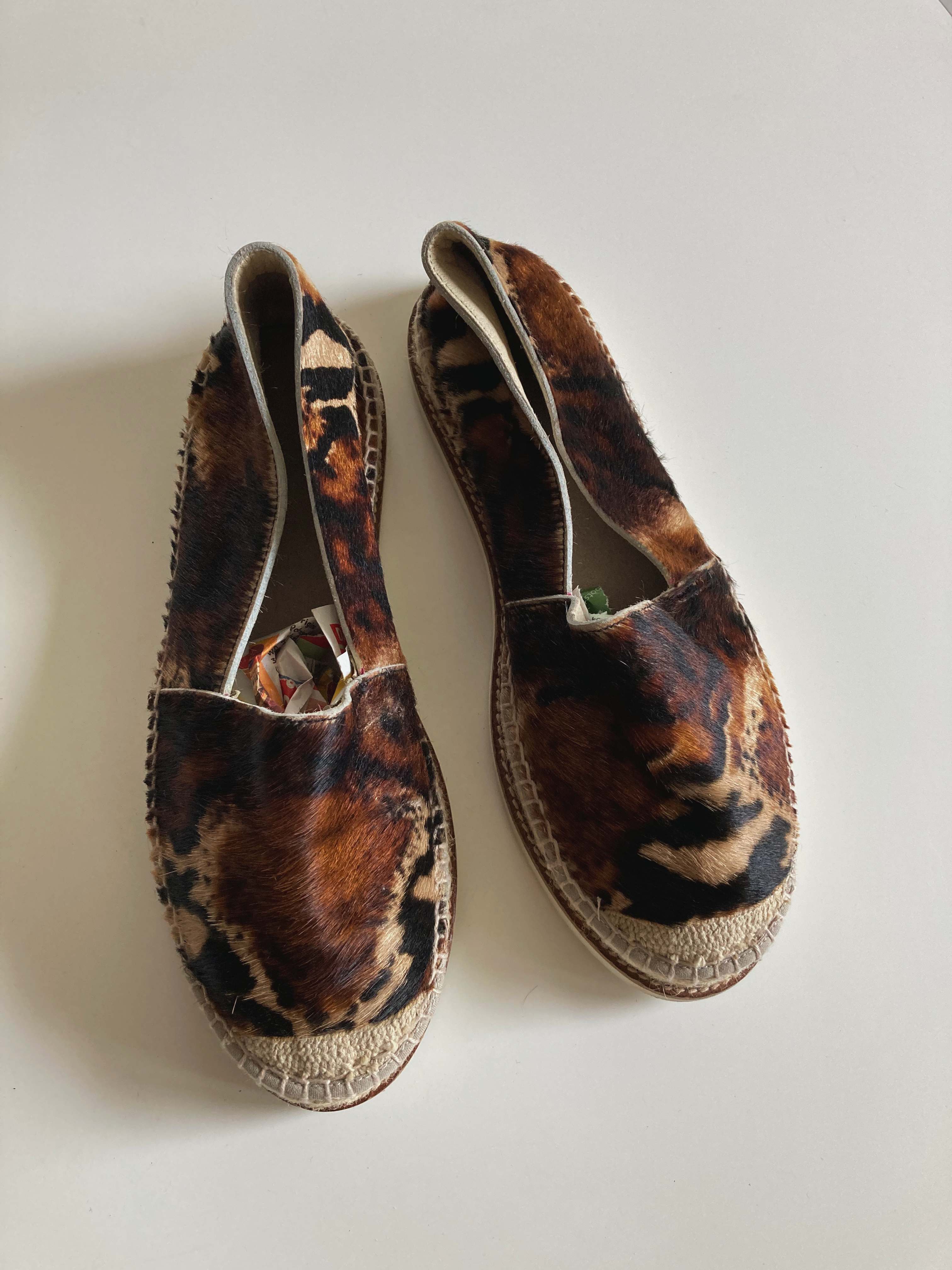 Espandrilles Leo Leopardenmuster 40 braun Slipper Loafer Sommerschuhe