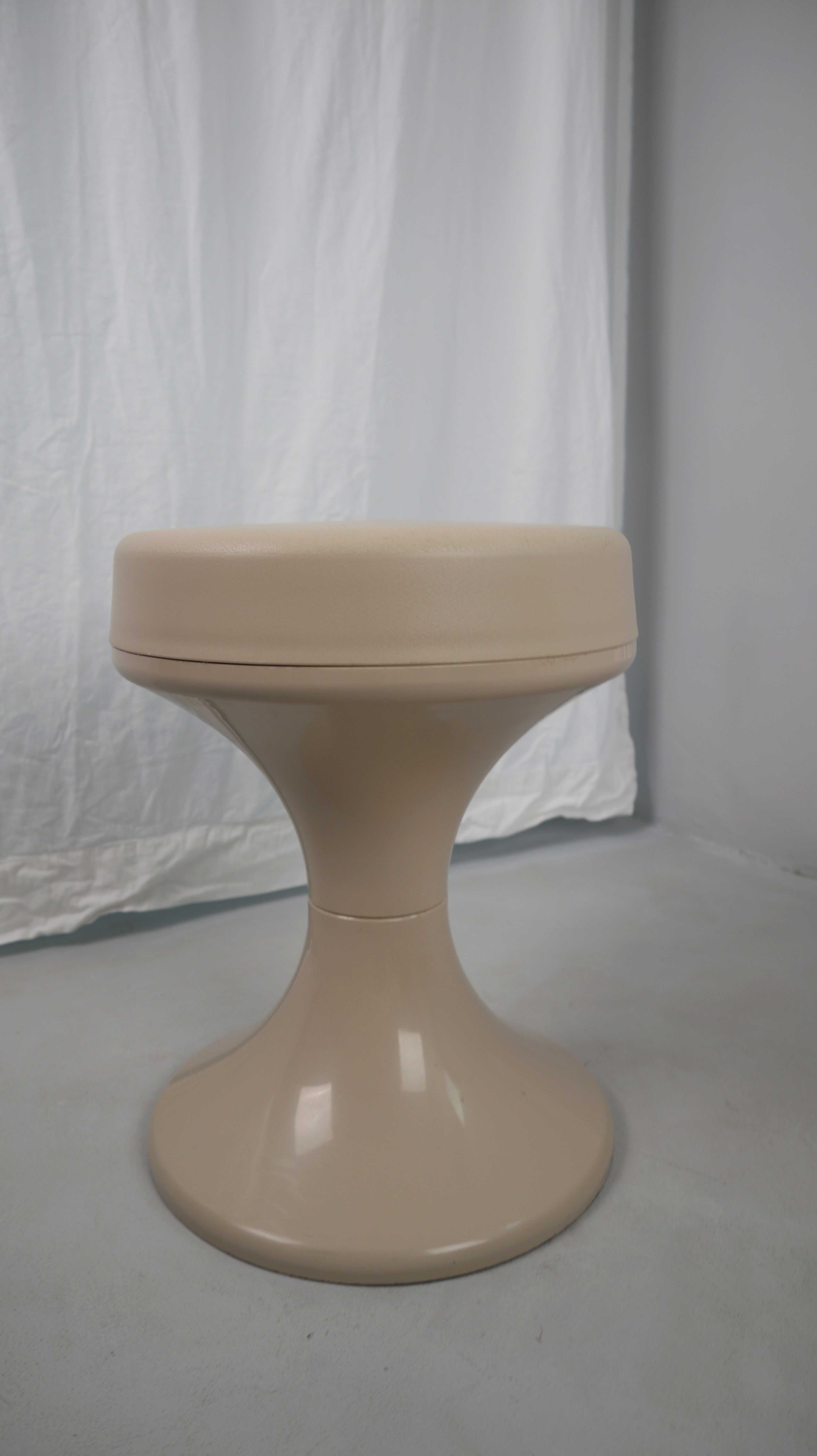 Hocker Tulpenhocker Stuhl Creme Beige West Germany Mid Century Tulip