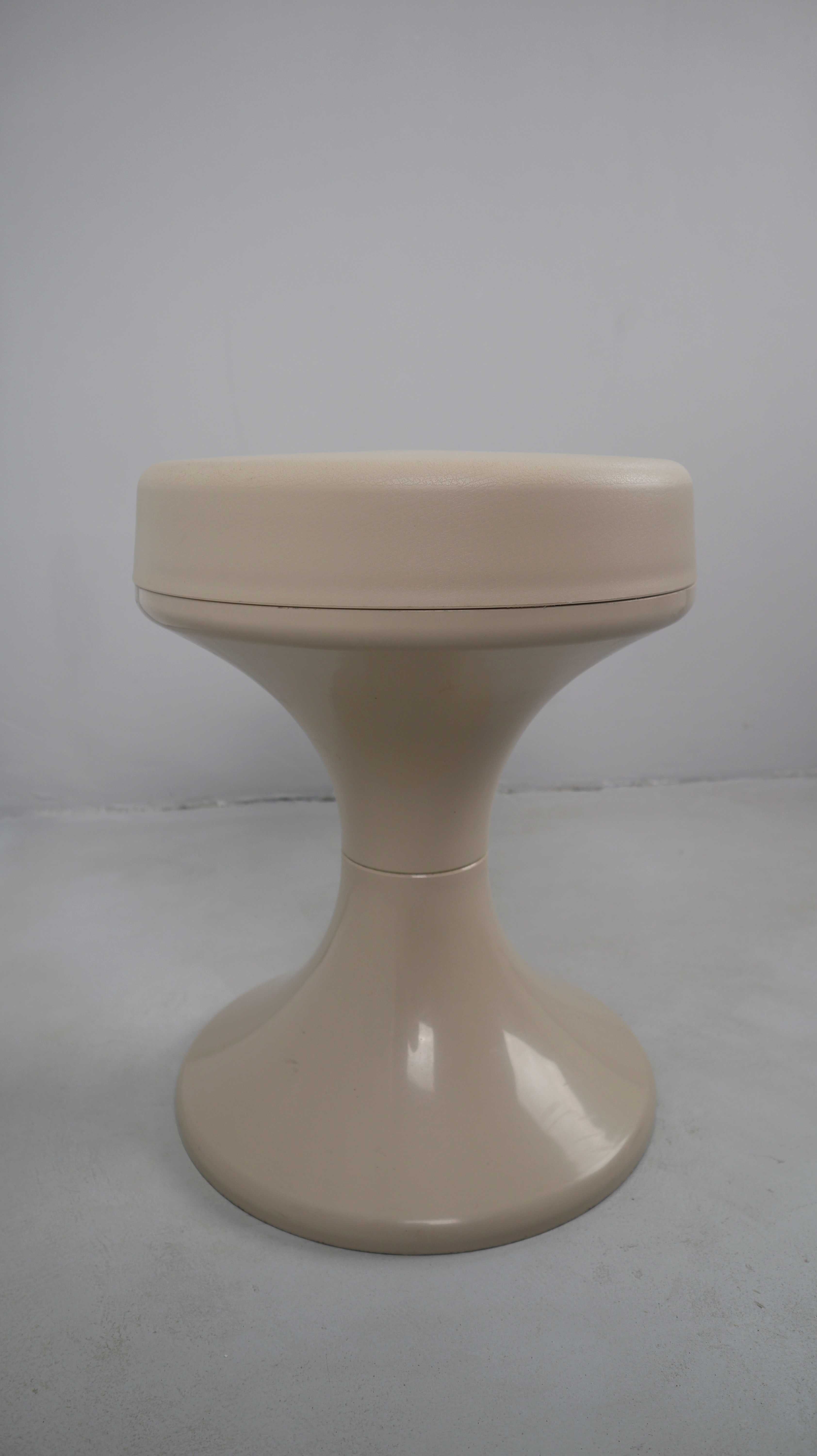 Hocker Tulpenhocker Stuhl Creme Beige West Germany Mid Century Tulip