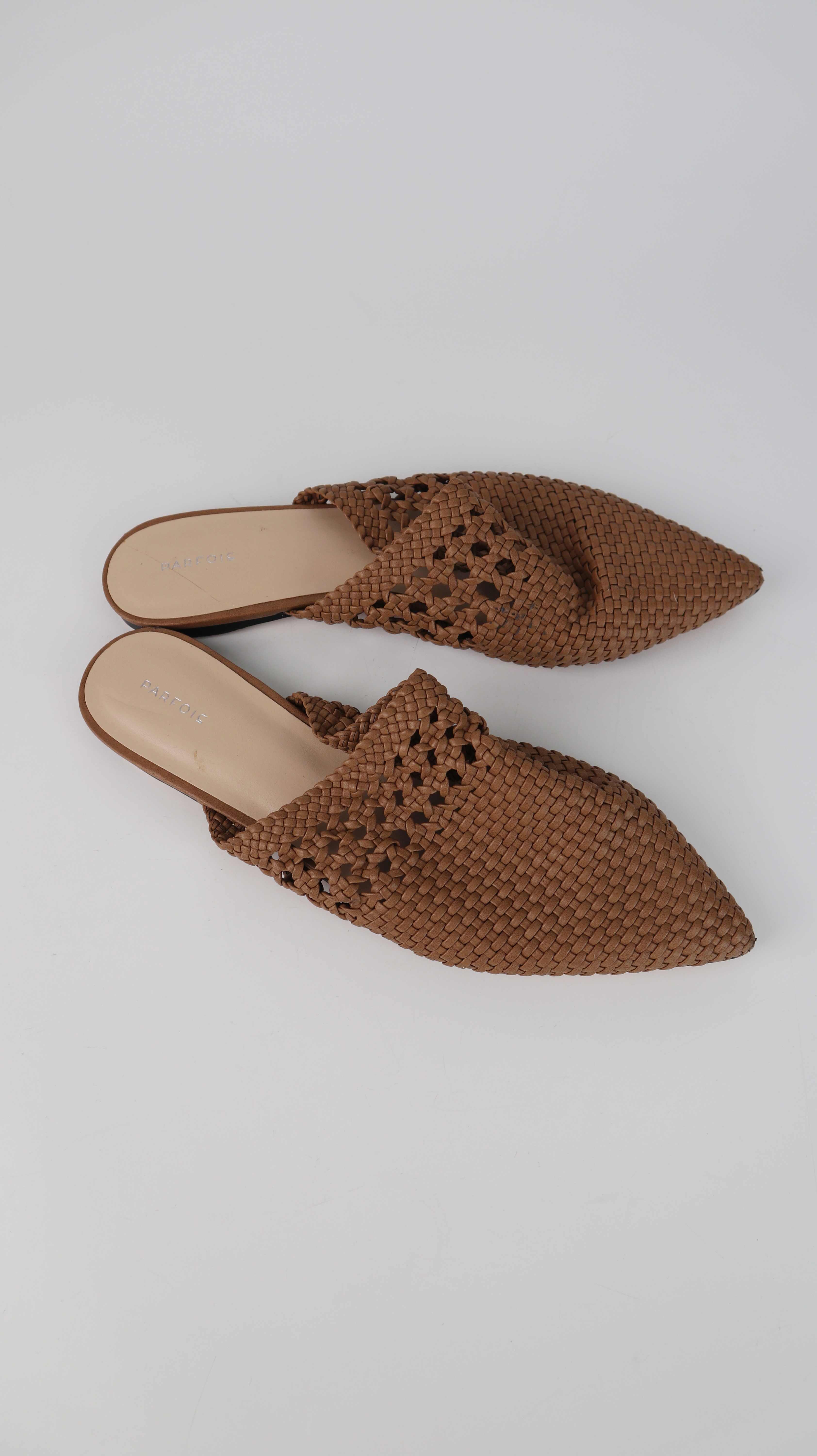 Parfois Slipper Sandalen braun 40 spitz geflochten