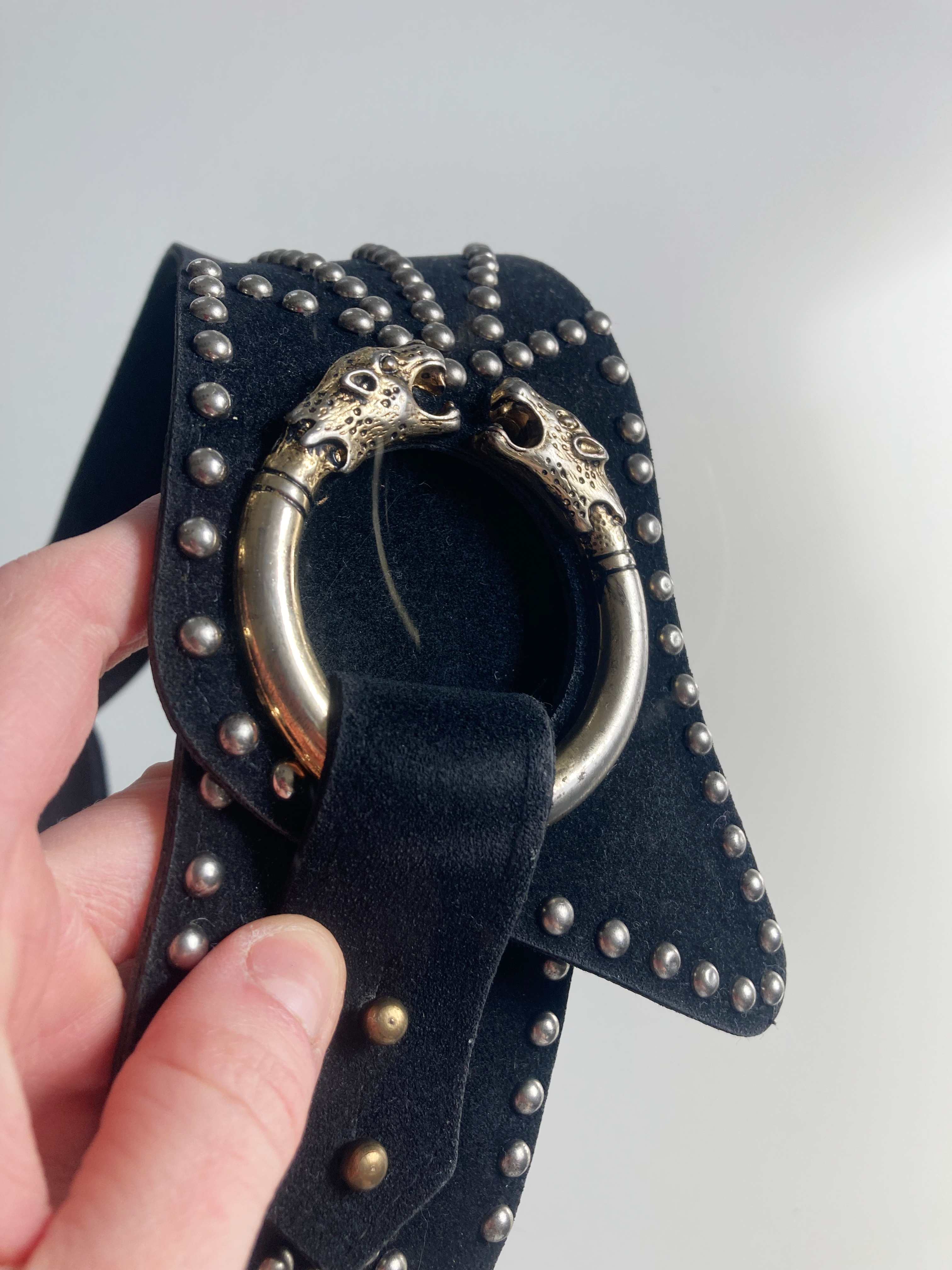 True Vintage Gürtel Wildleder schwarz Talliengürtel Hüftgürtel groß breit