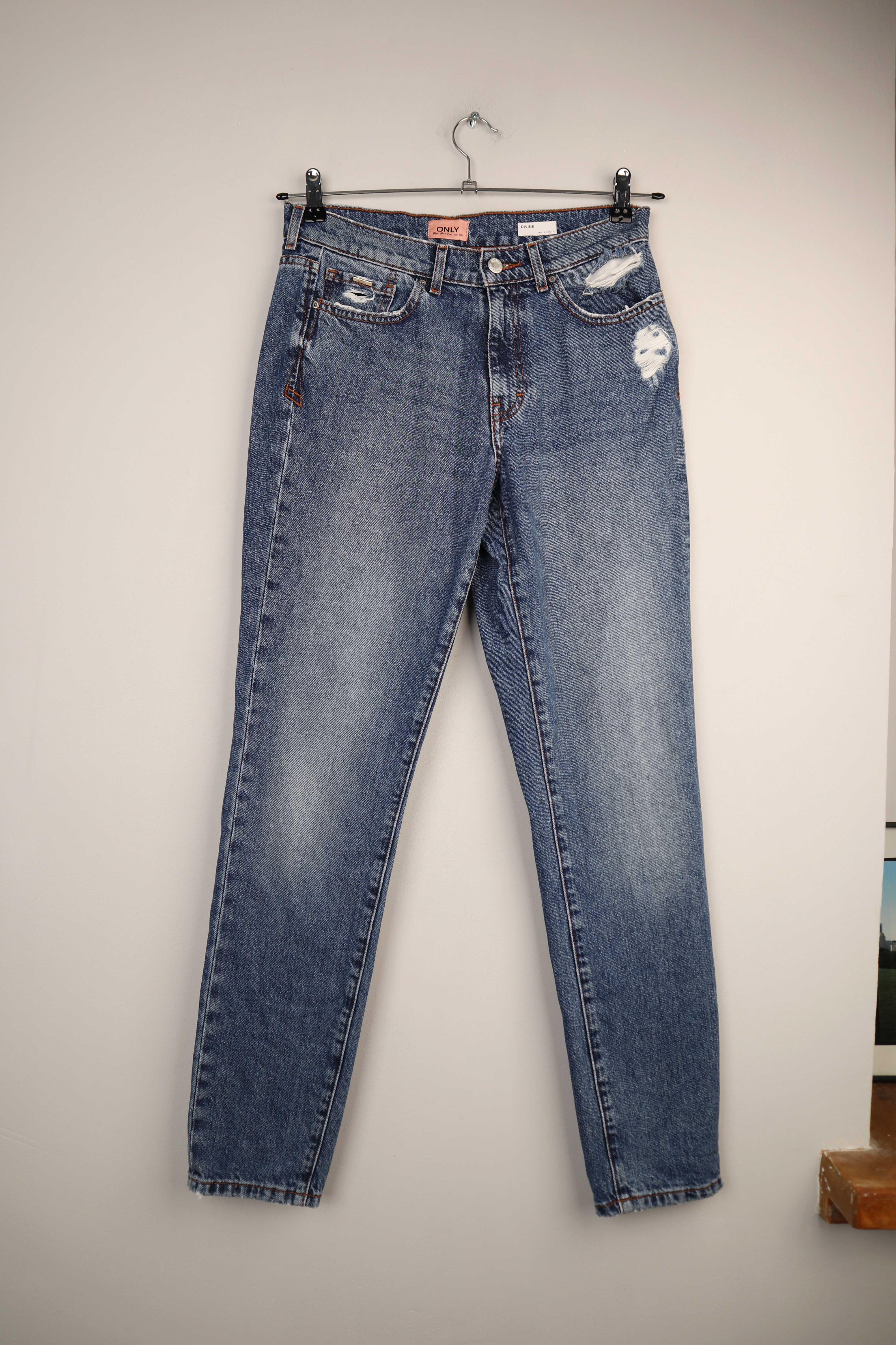 Only Hose Jeans Blau denim 27 32 36 S mid waist used dunkelblau