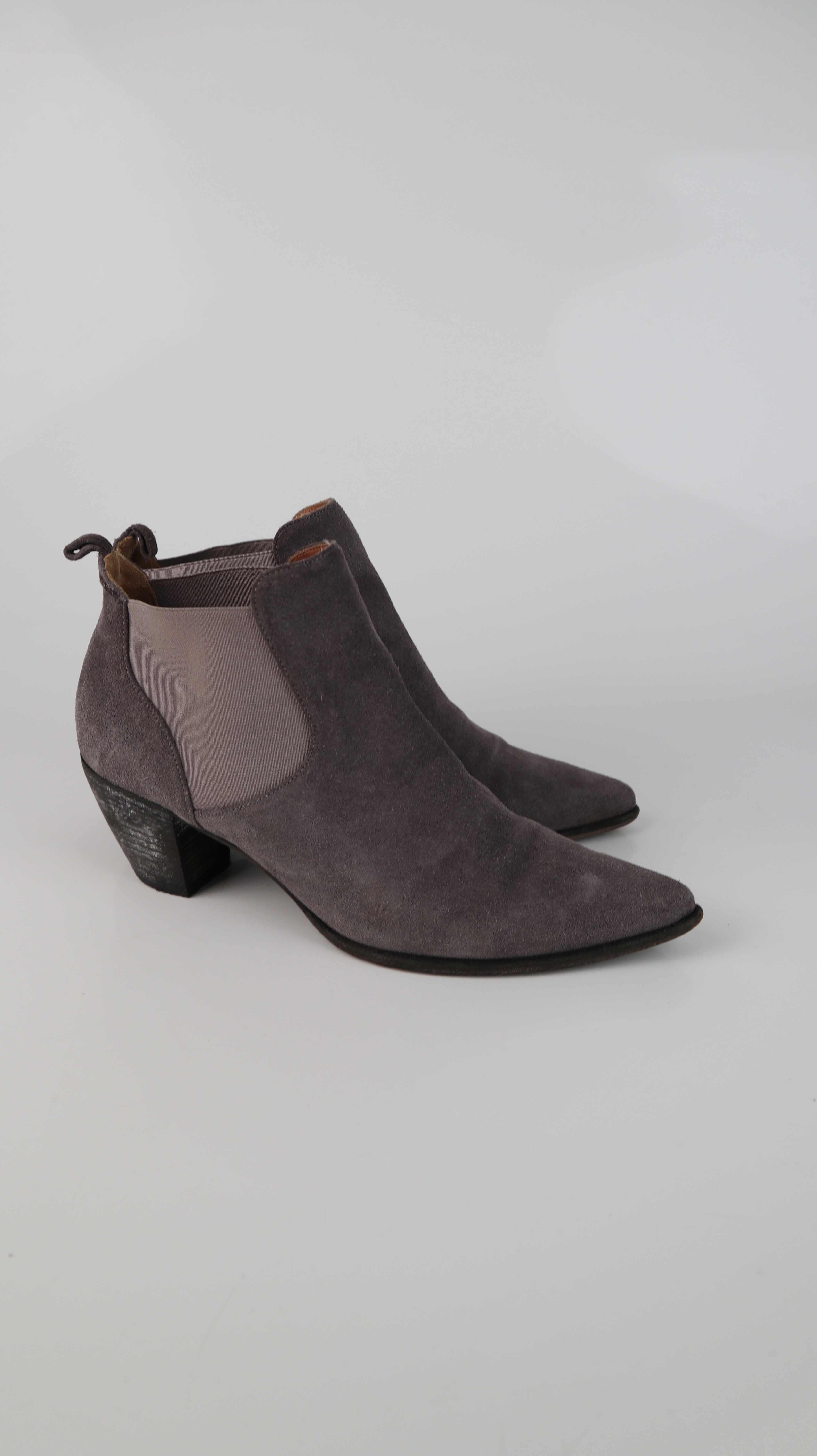 Marc Cain Stiefeletten Grau 40 Spitz Absatzschuhe Wildleder