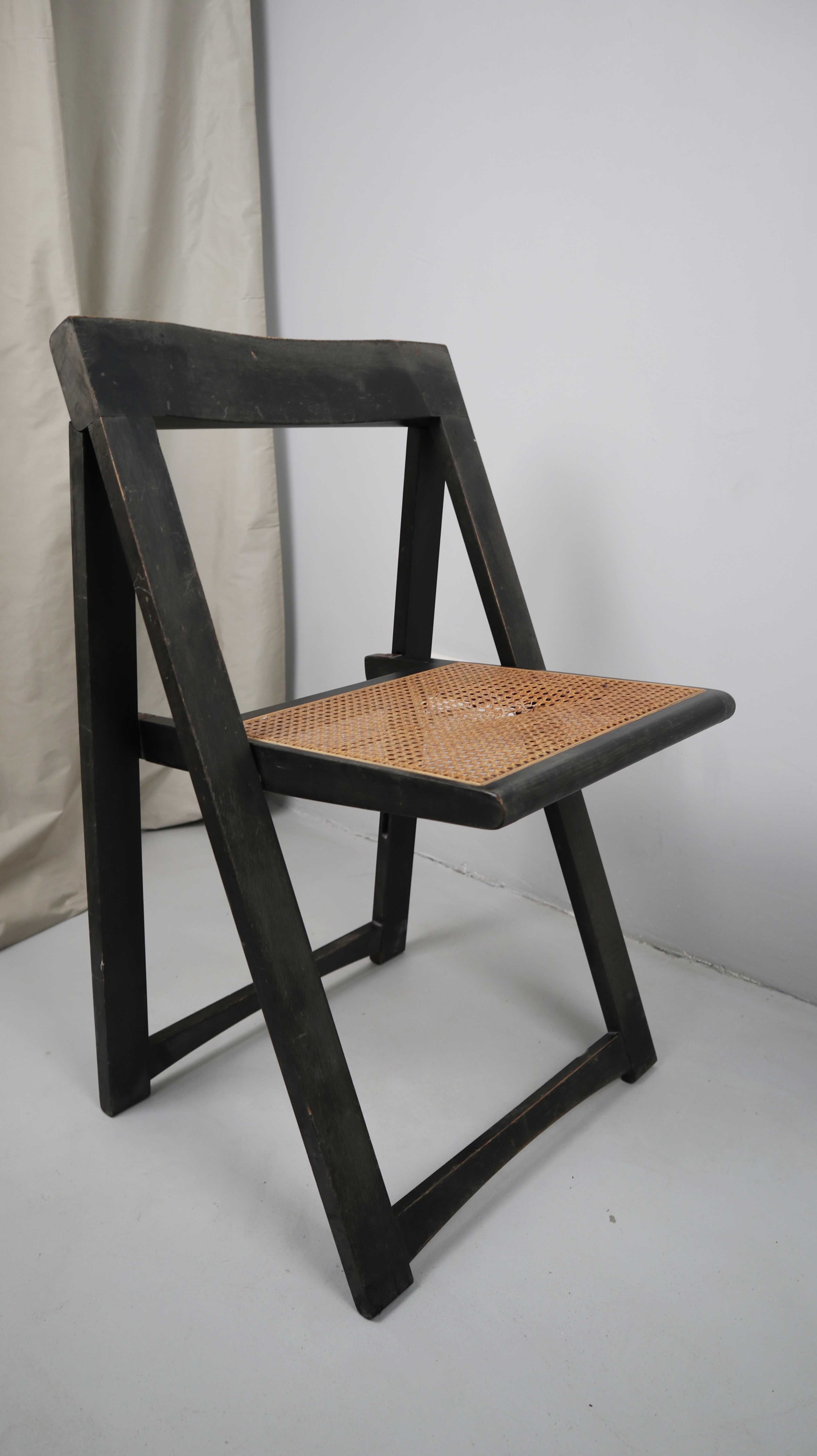 Aldo Jacober Alberto Bazzani Stuhl Klappstuhl schwarz Wiener Geflecht 1960