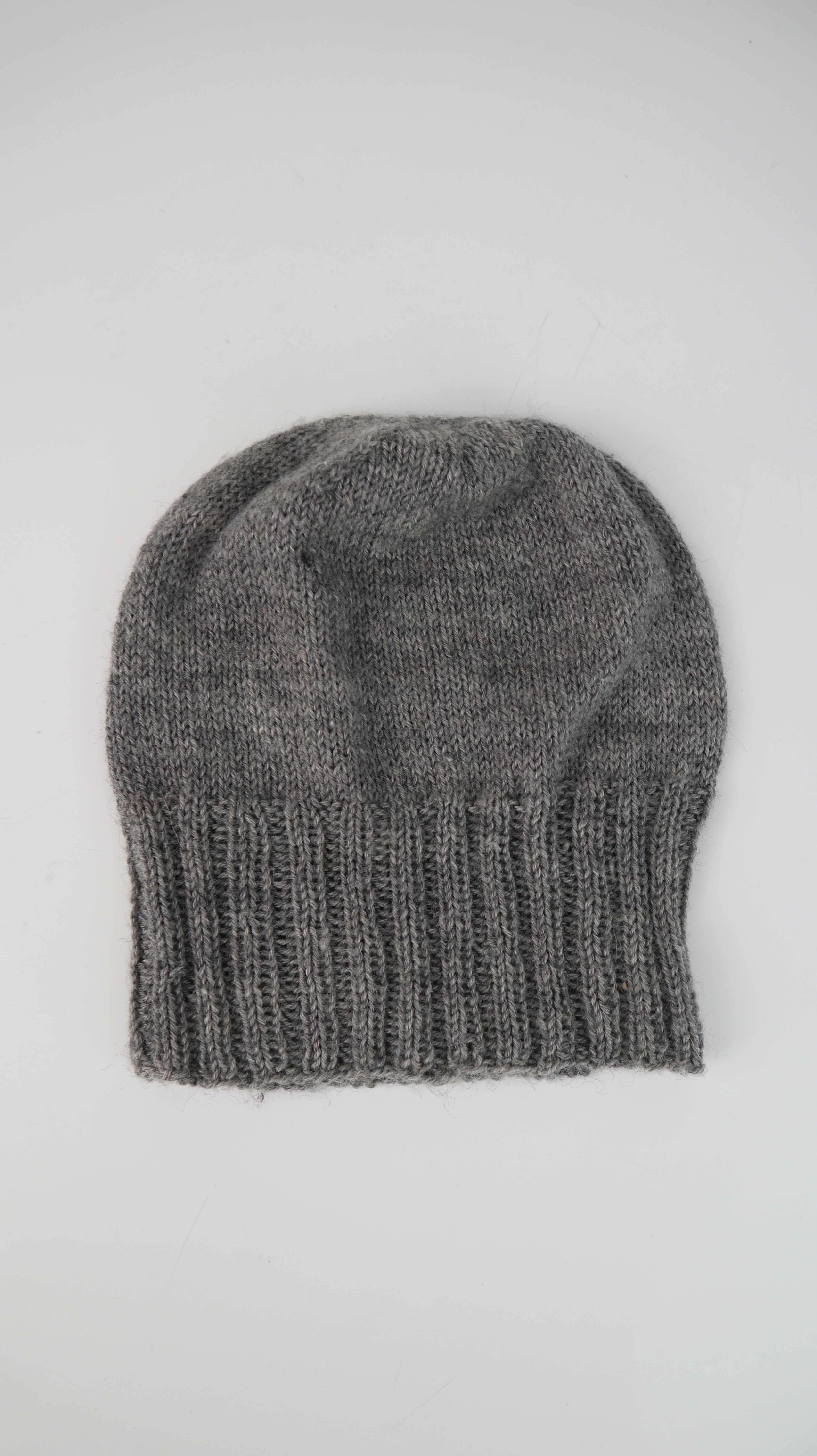 Mütze Wollmütze grau handmade Beanie unisex