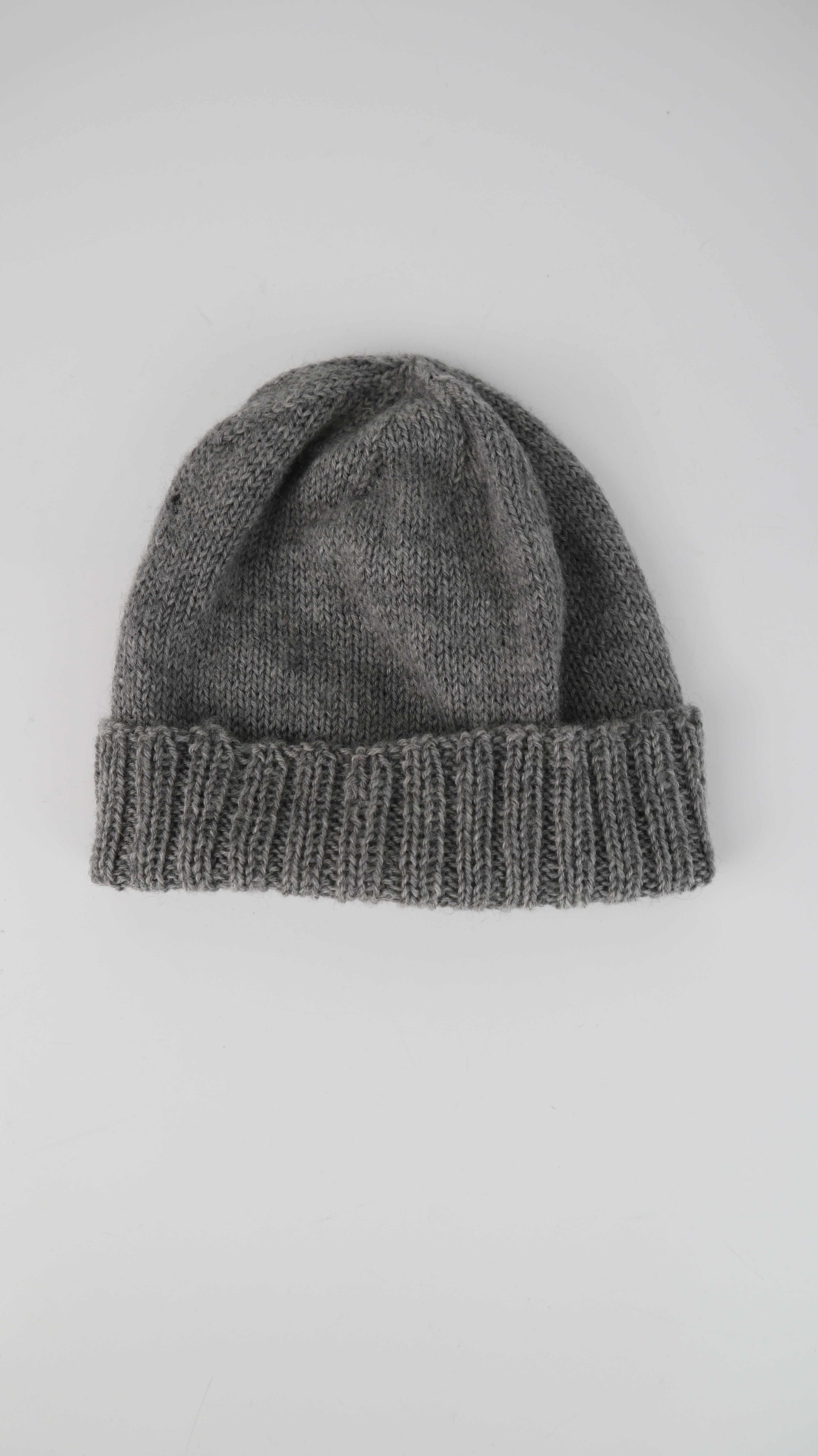 Mütze Wollmütze grau handmade Beanie unisex