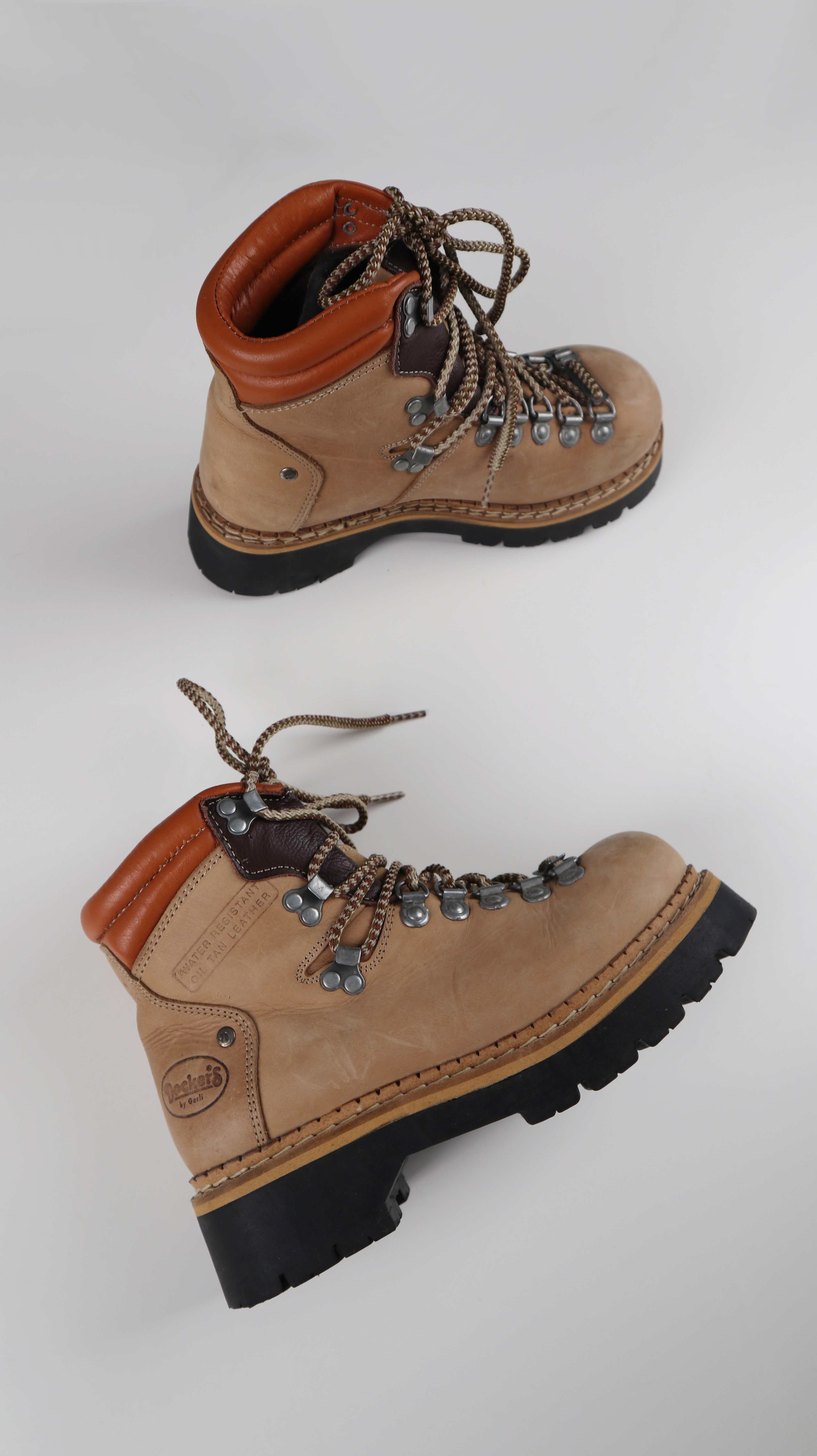 Docks Stiefel Arbeitsstiefel 38 Wanderschuhe Leder braun Beige