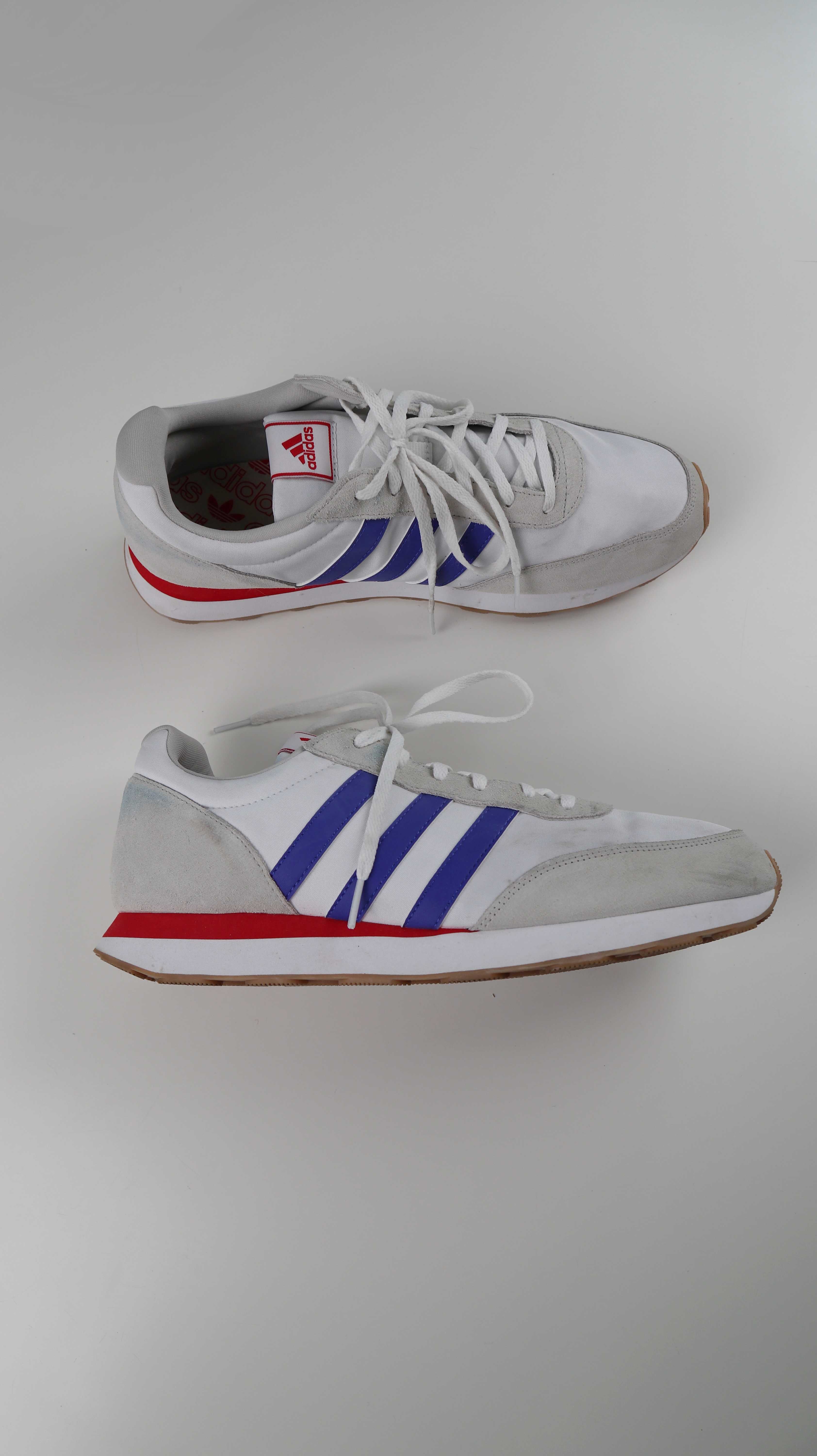 Adidas Sneaker Turnschuhe weiß 47 1/3 blau Schnürer