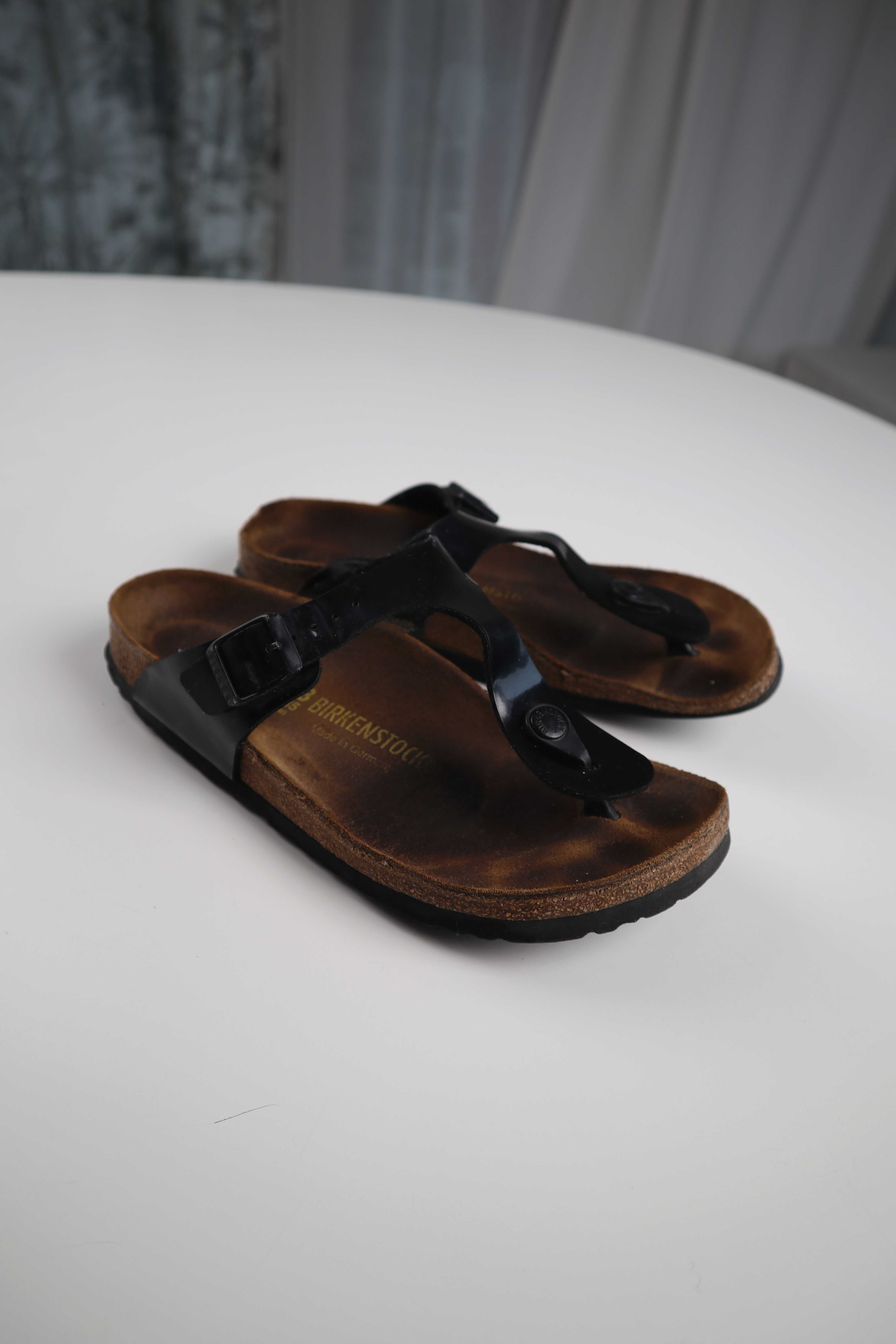 Birkenstock Slipper schwarz Gizeh Loafer Sandalen Zehentreter 38