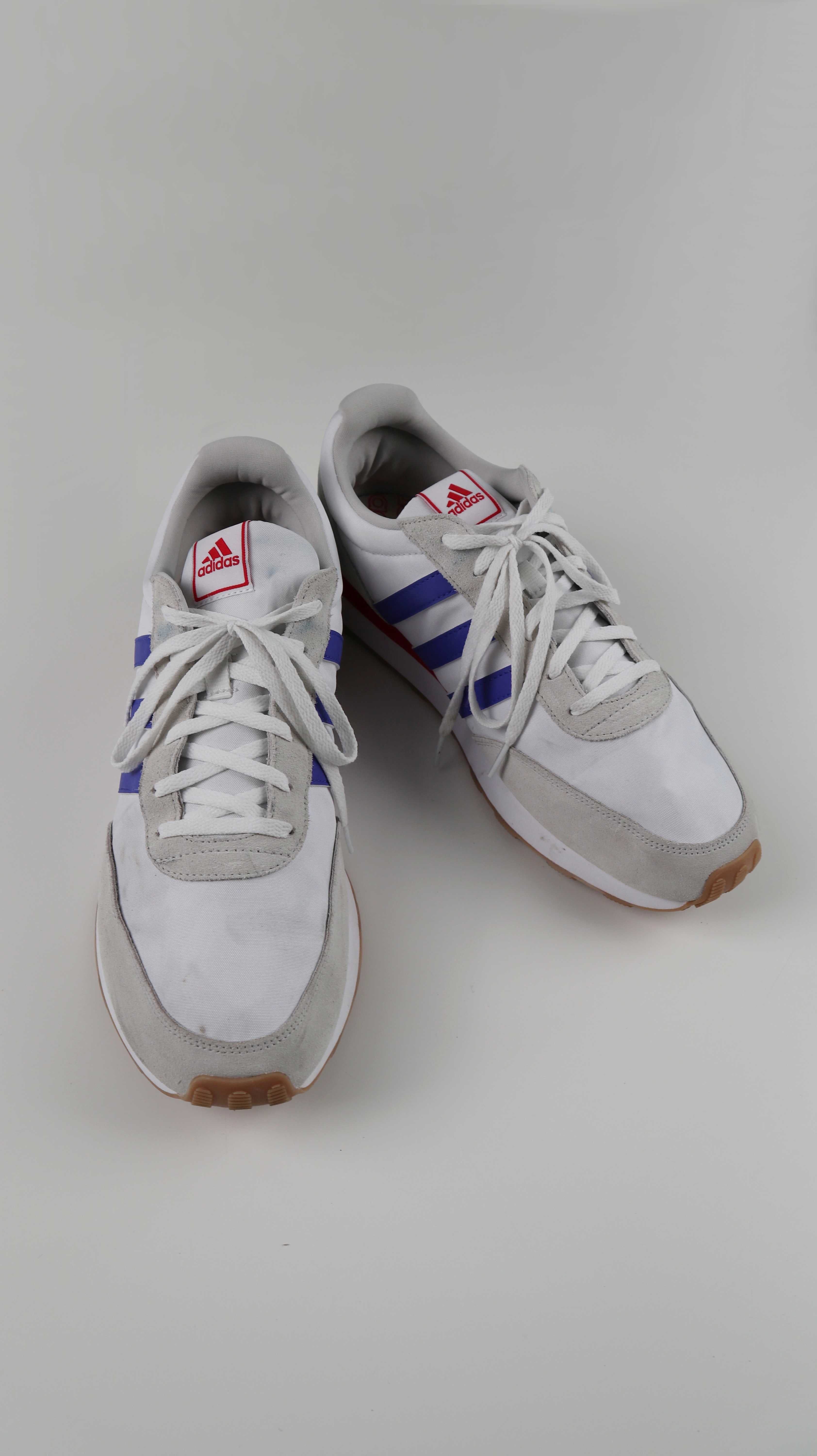 Adidas Sneaker Turnschuhe weiß 47 1/3 blau Schnürer