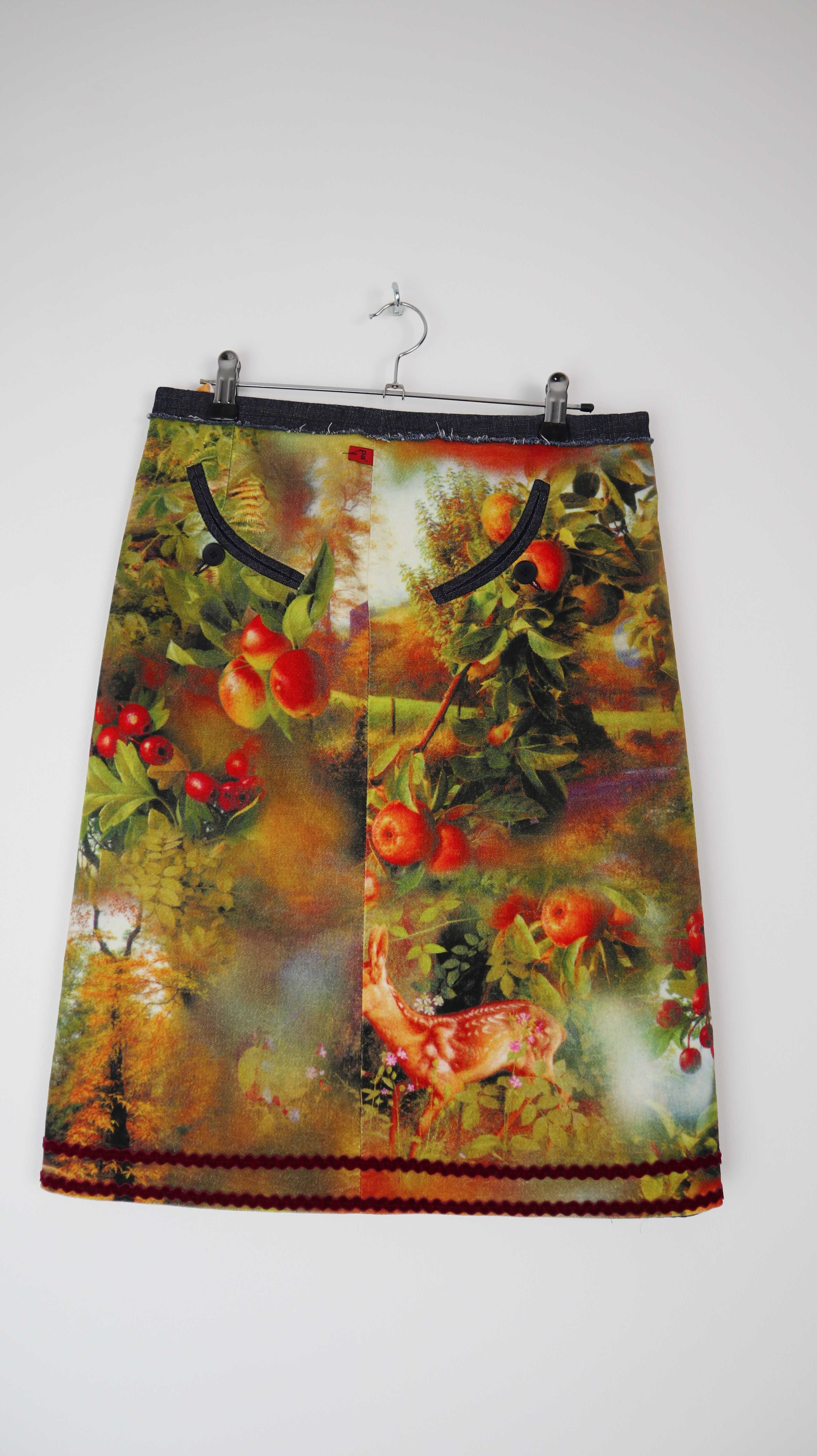 personal affairs Rock Samtrock 36 S Rehe Print Design Stiftrock Gelb Jeans
