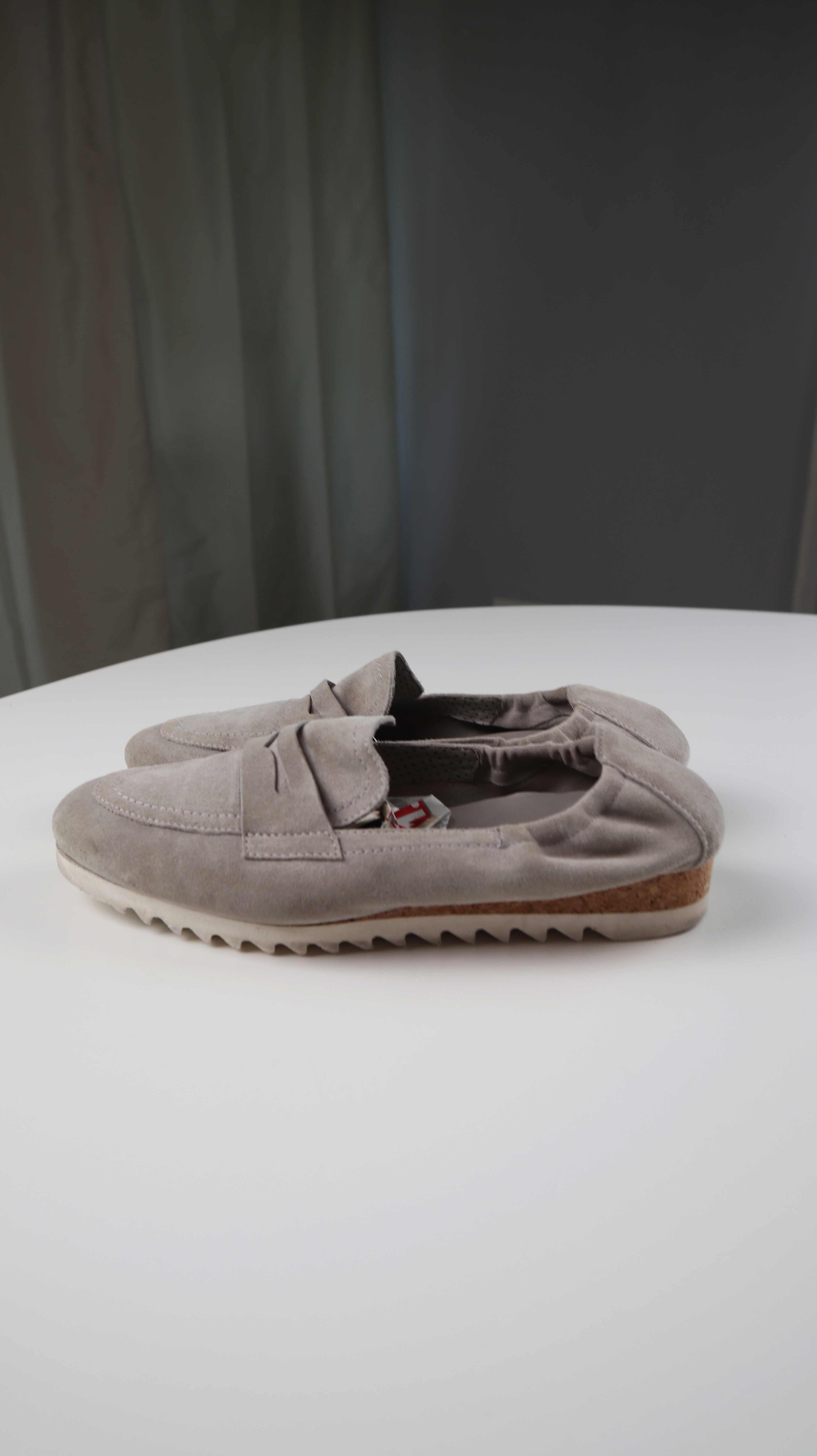 Maripe Loafer Beige Grau Wildleder 39 Slipper Halbschuhe Mokassins