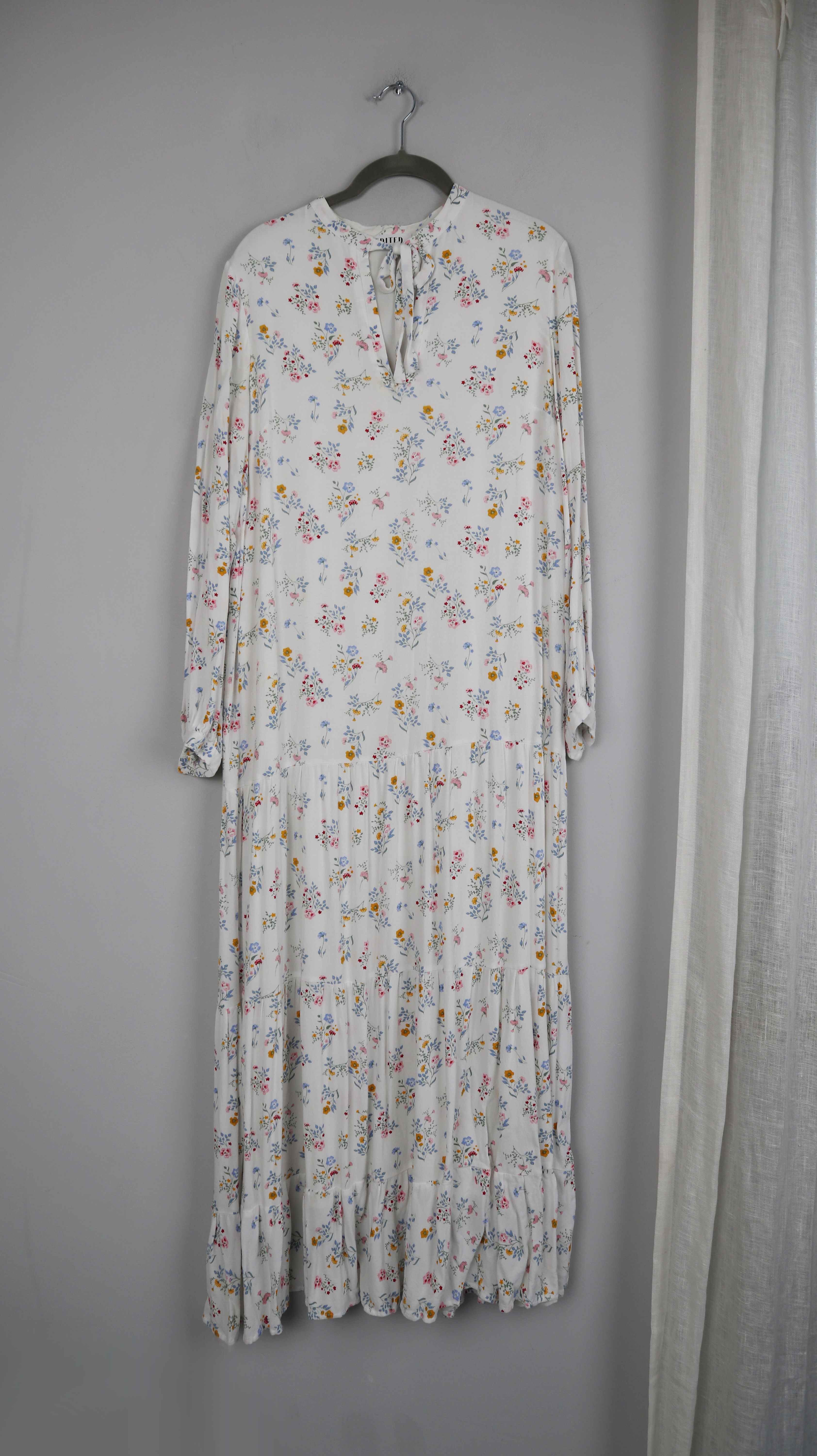 Edited Kleid Maxi Maxikleid weiß 38 M Blumen Blumenkleid Sommerkleid