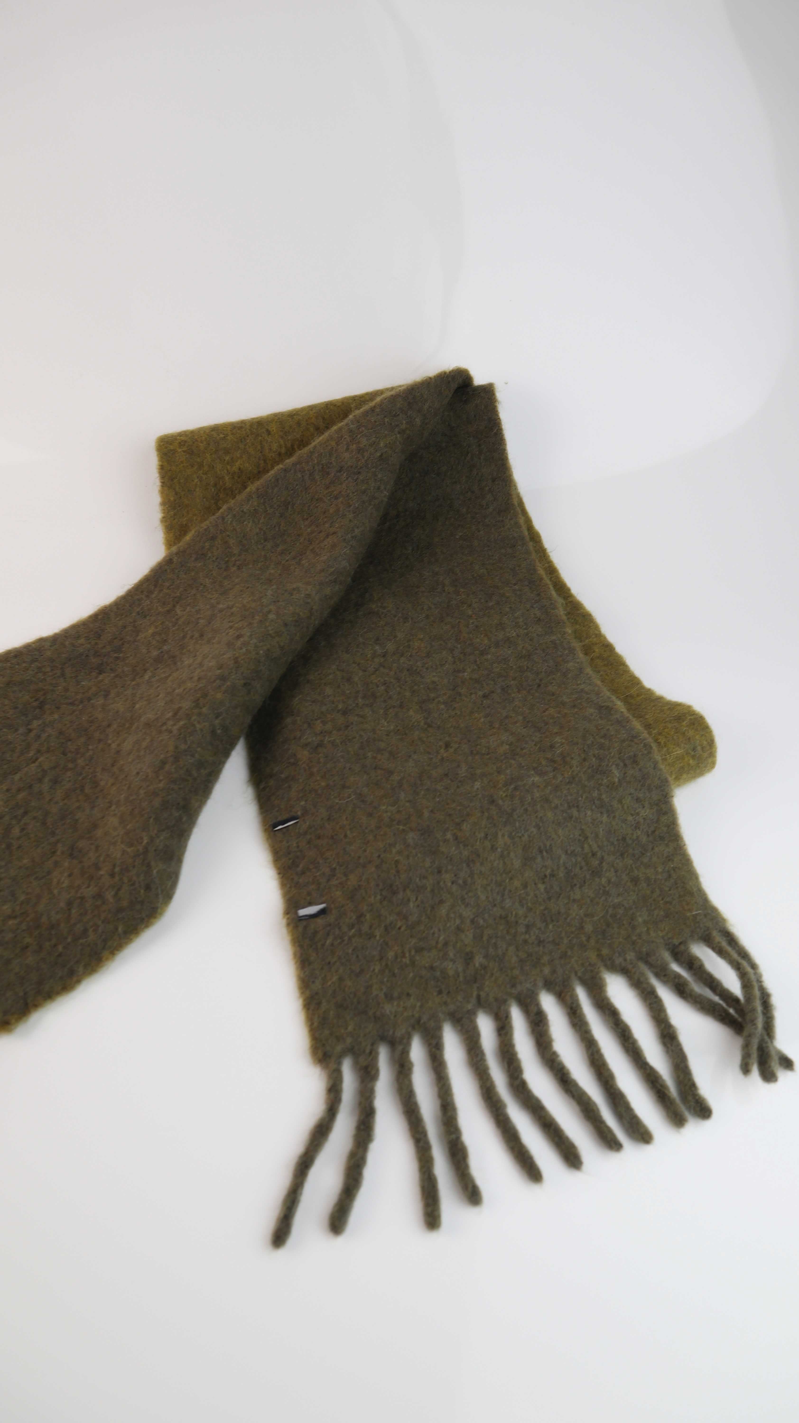 Marc O'Polo Schal Grün Wollschal gestrickt Strickschal Khaki Dunkelgrün