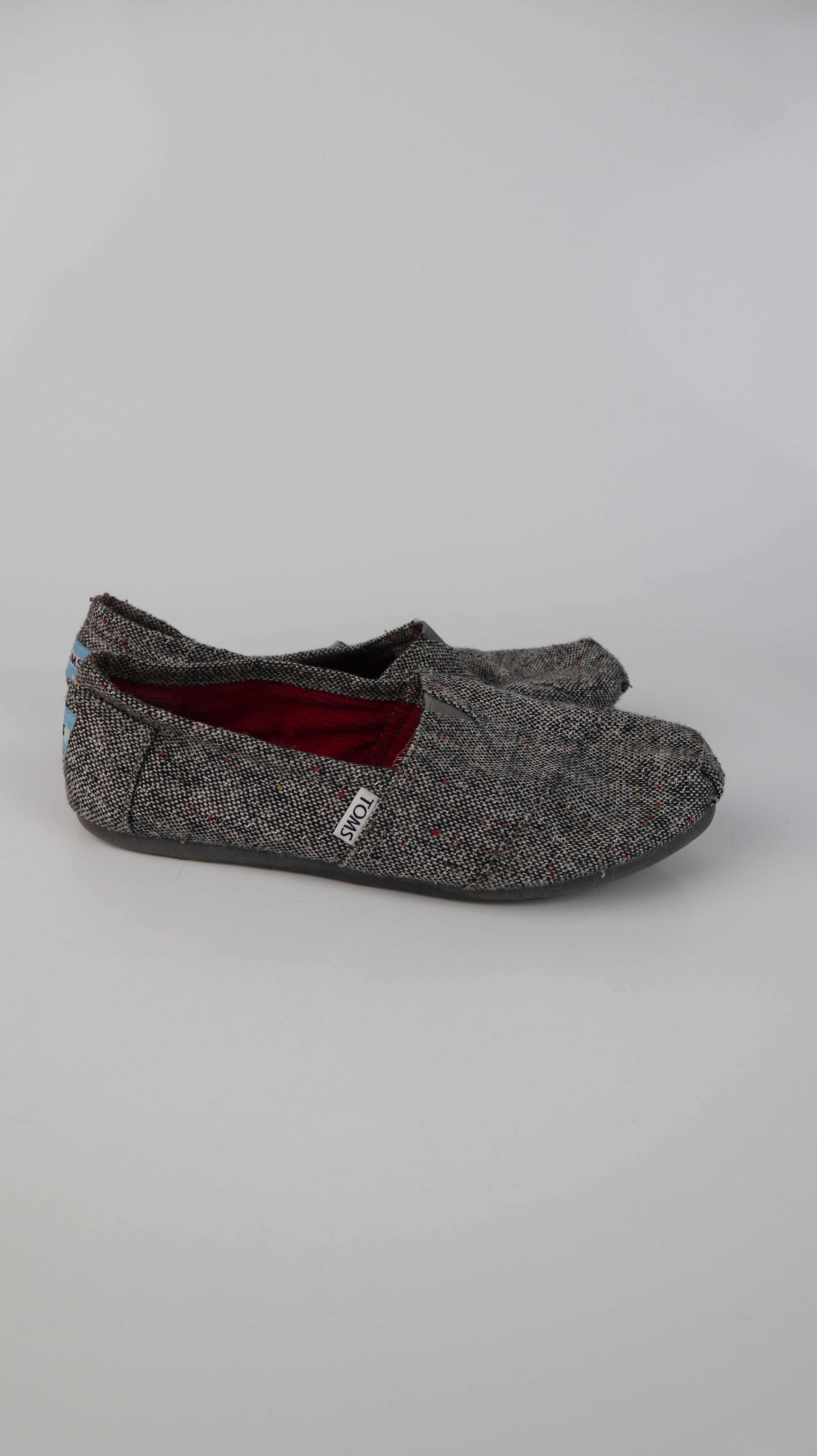 TOMS Espandrilles Ballerinas Grau 8 W 39 Glitzer Sommerschuhe