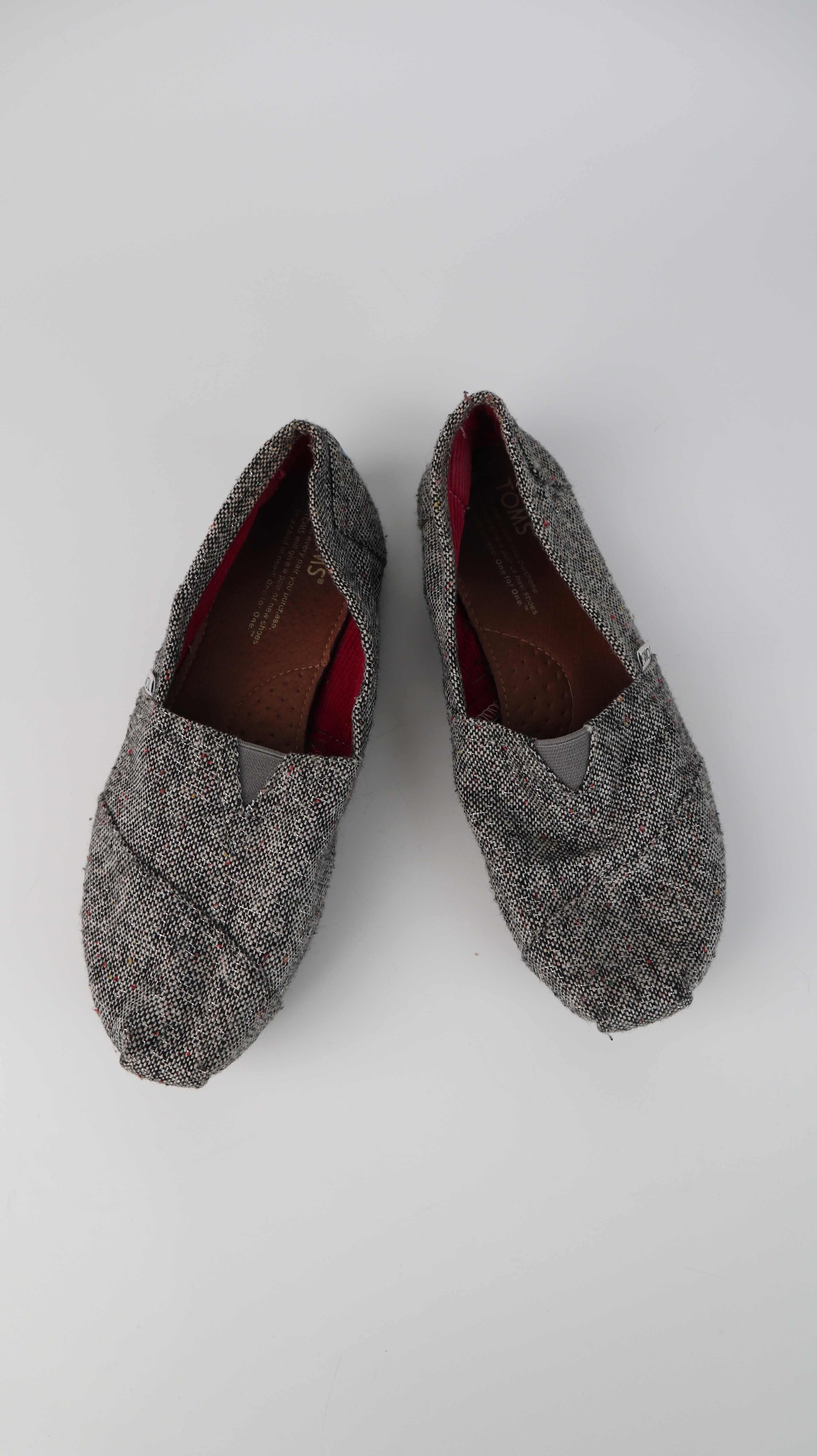TOMS Espandrilles Ballerinas Grau 8 W 39 Glitzer Sommerschuhe