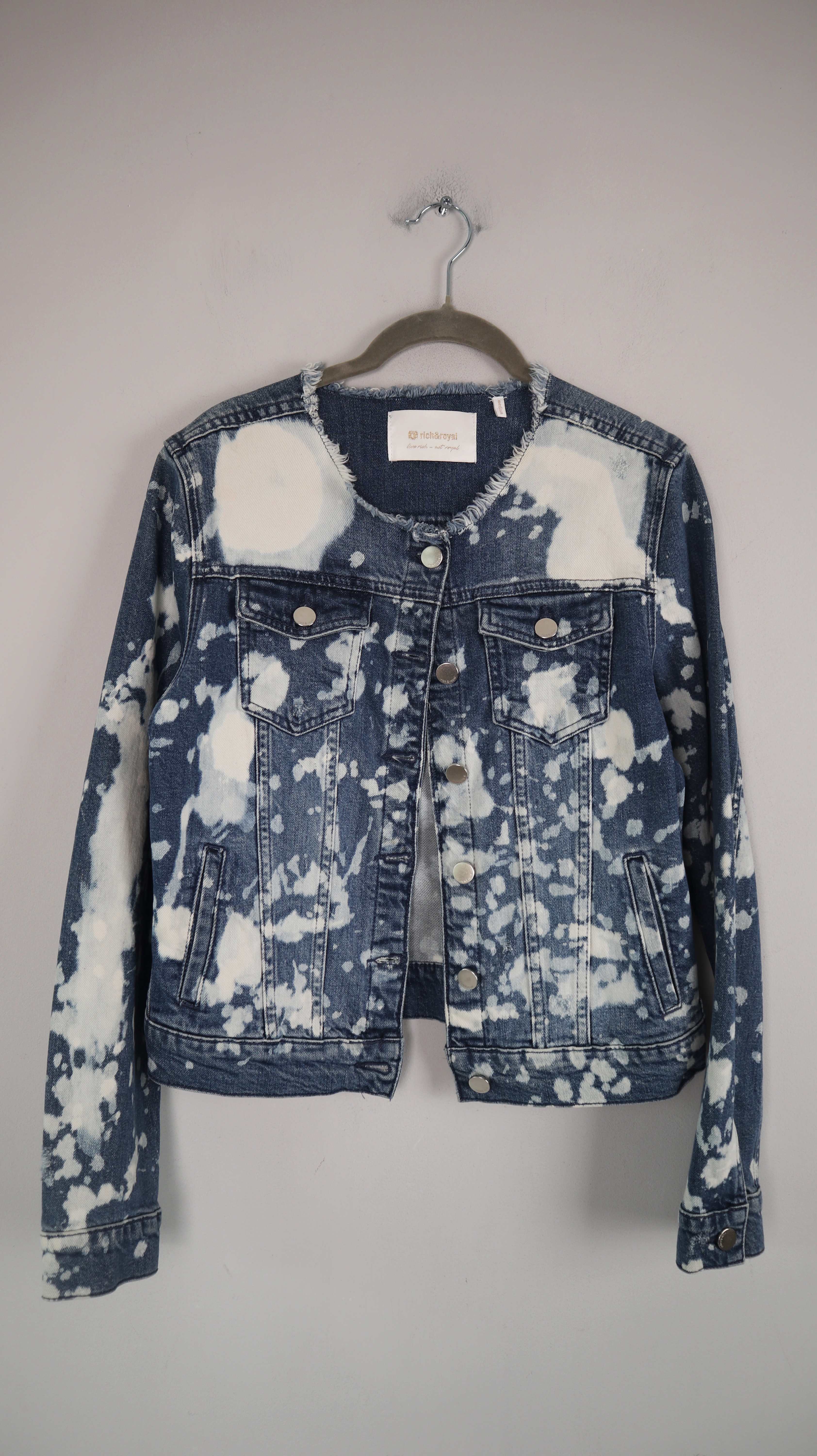 Rich & Royal Jacke Jeansjacke Blau Batik 38 M Denim