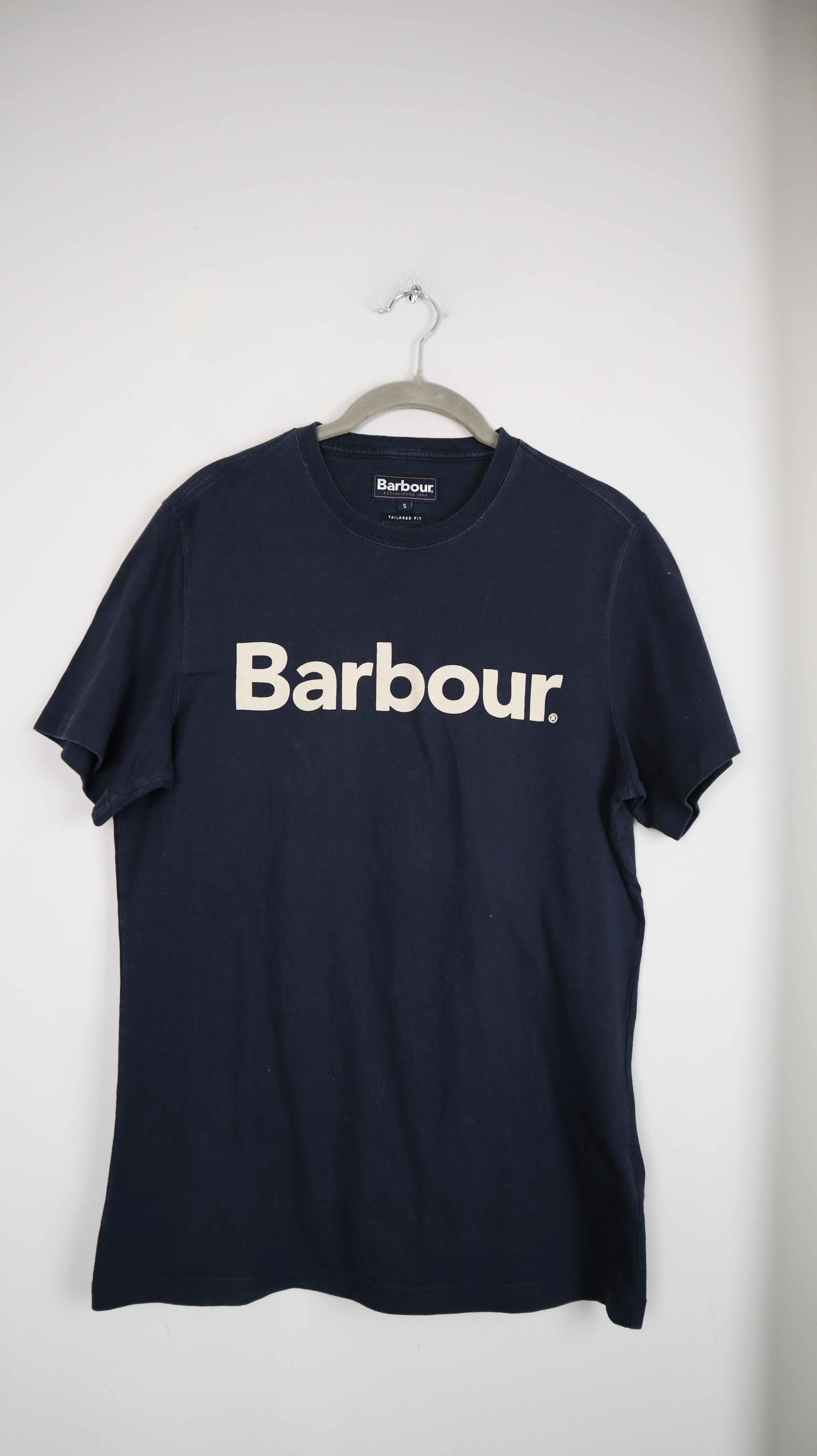 Barbour Shirt T-Shirt basic einfarbig blau dunkelblau 36 S Tailor fit