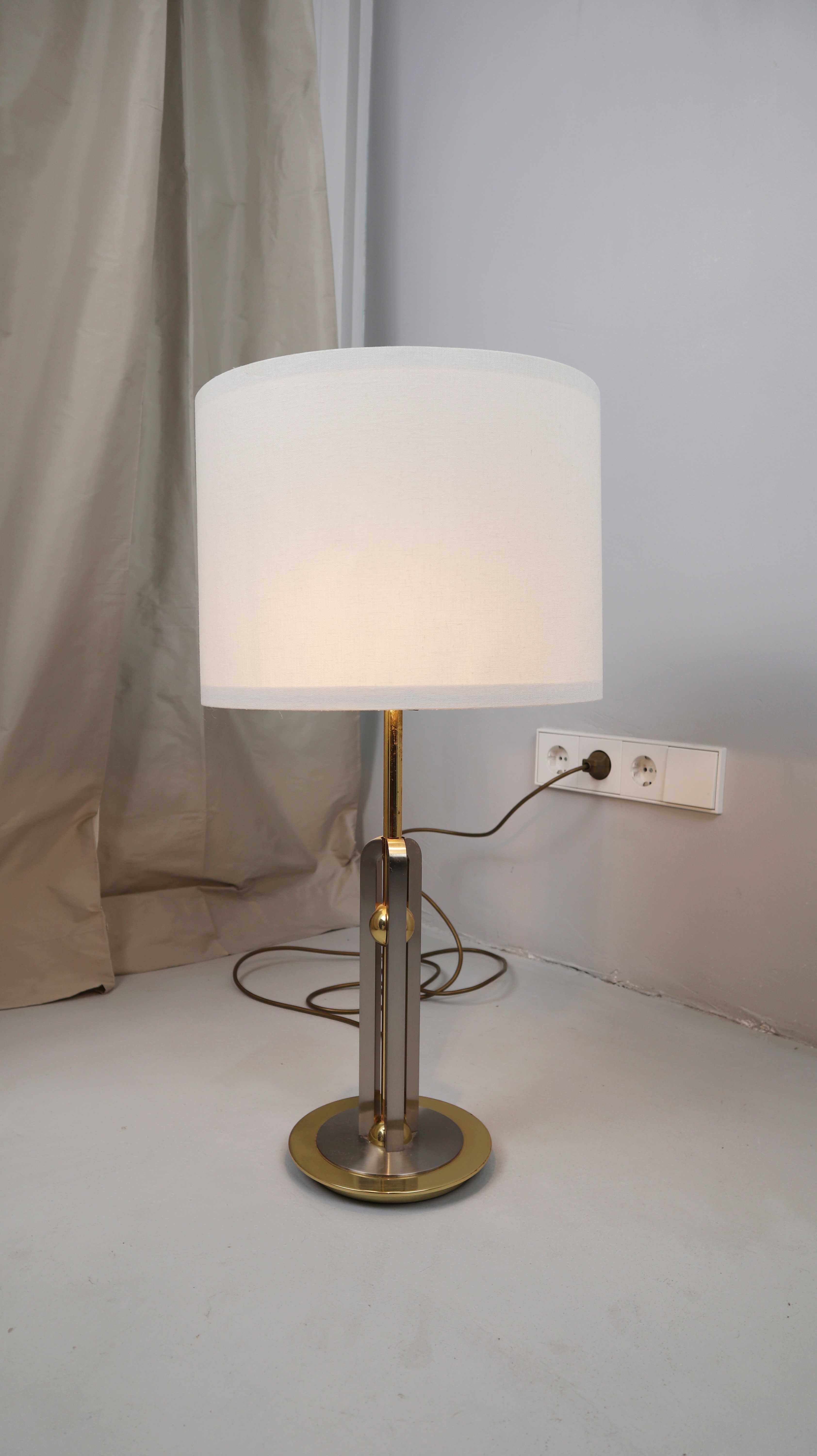 Lampe Tischlampe Gold Stehlampe Retro Lampenschirm Weiß