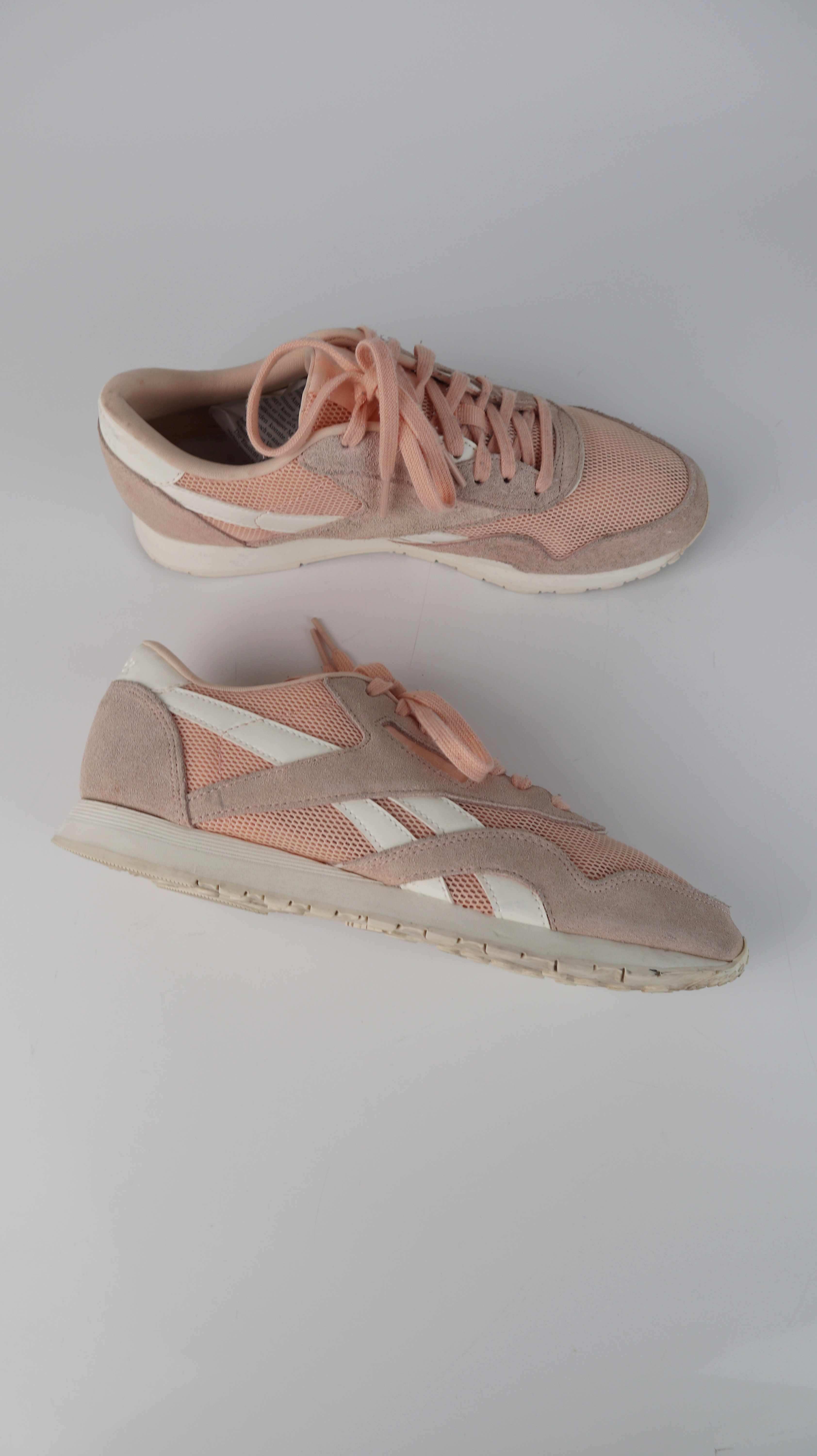 Reebok Sneaker Turnschuhe 40,5 Rosa Altrosa Schnürer Weiß